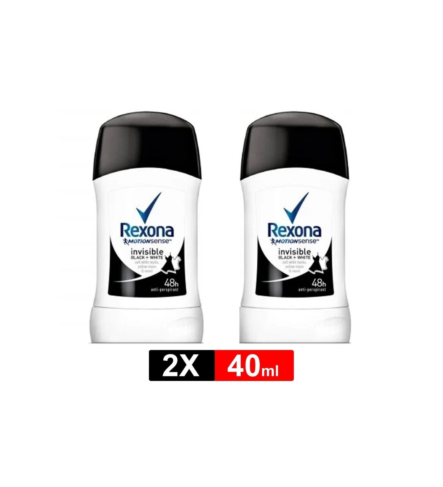 Rexona Invisible Black White Women Stick Deodorant 40 Ml * 2 Pieces