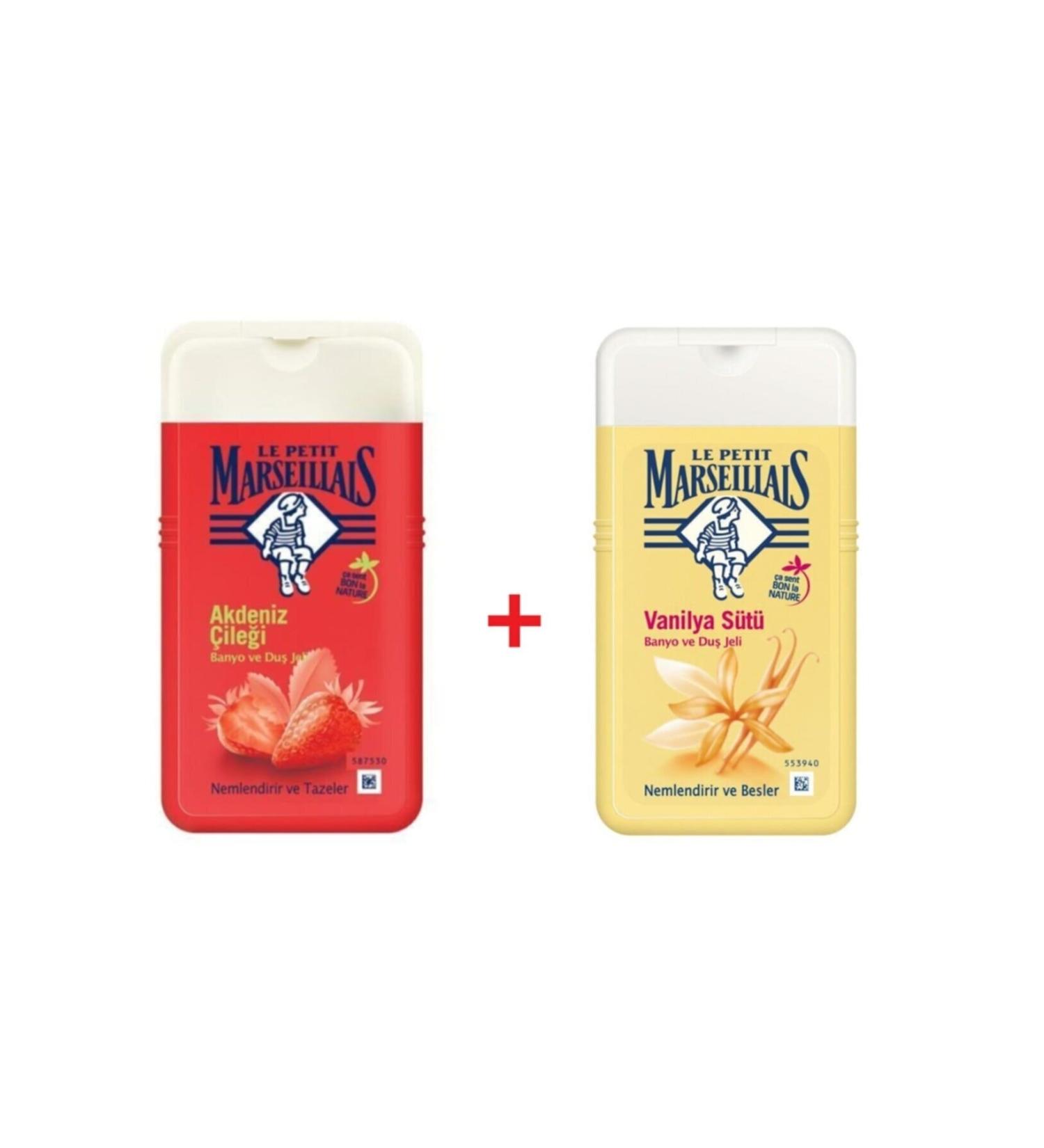 Le Petit Marseillais Mediterranean Strawberry 250 Ml + Vanilla Milk 250 Ml Shower Gel