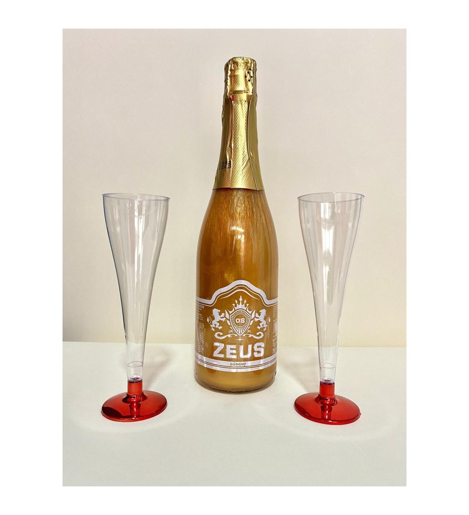 OS ZEUS Melon Flavored Non-Alcoholic Carbonated Drink and 2 Glasses