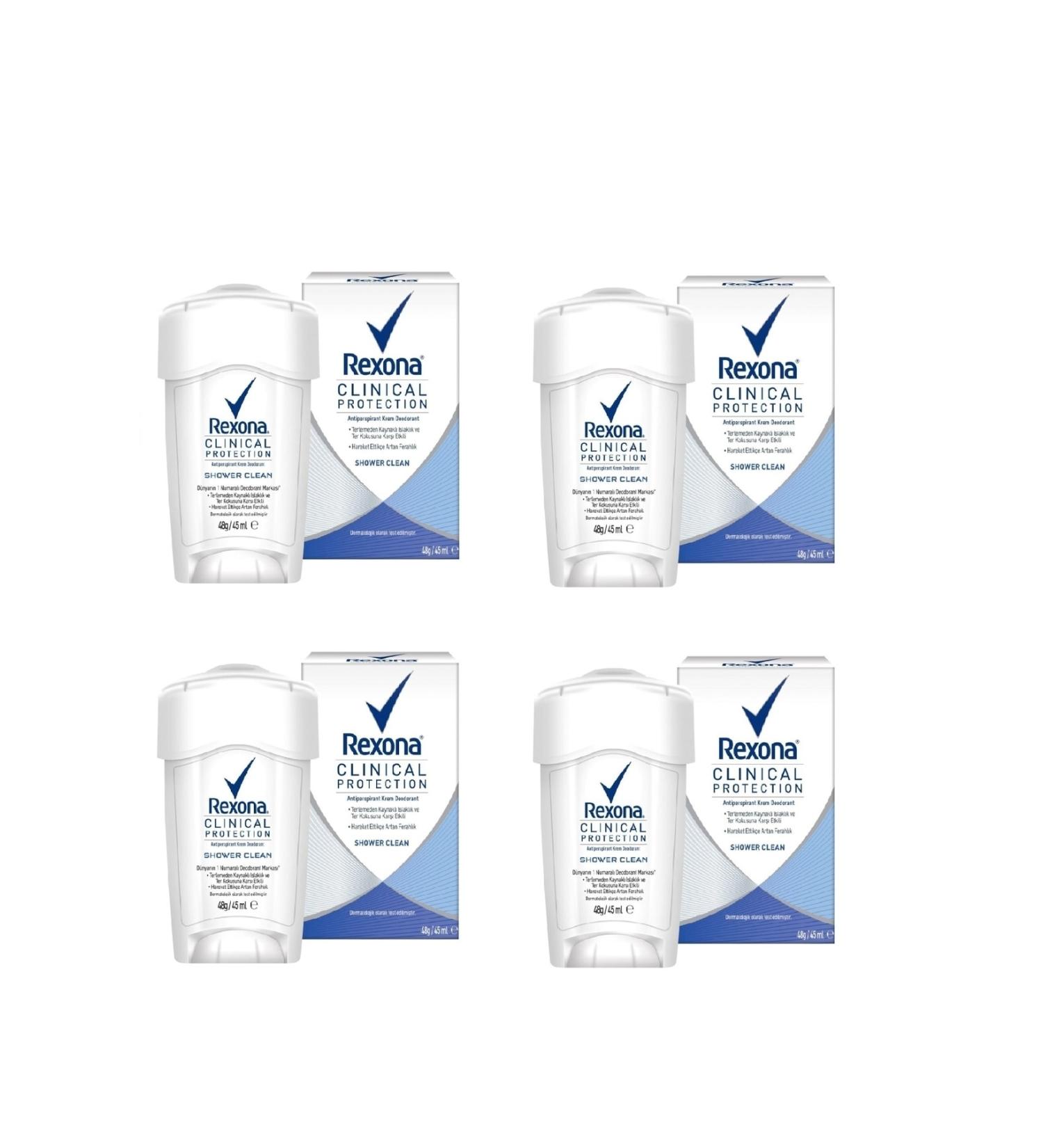 Rexona Deodorant Clinical Protection Shower Clean Stick 45 ml x 4 Pieces - Buy Online on GoSupps.com