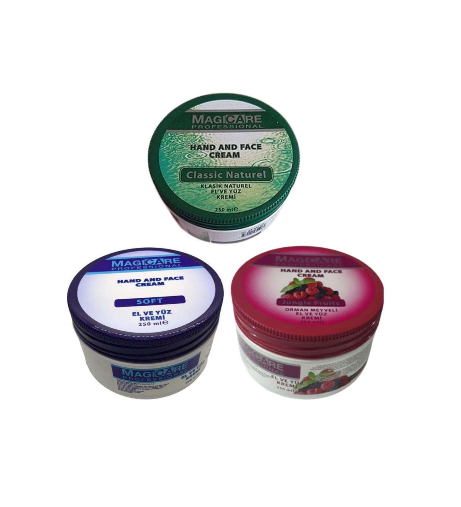Magicare Soft Hand and Face Cream 250 Ml + Classic Hand and Face Cream 250 Ml + Forest Fruit
