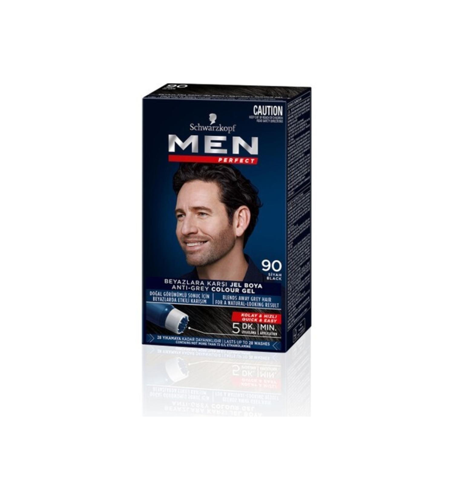 Schwarzkopf Men Perfect Hair Dye 90 - Black - Buy Online on GoSupps.com