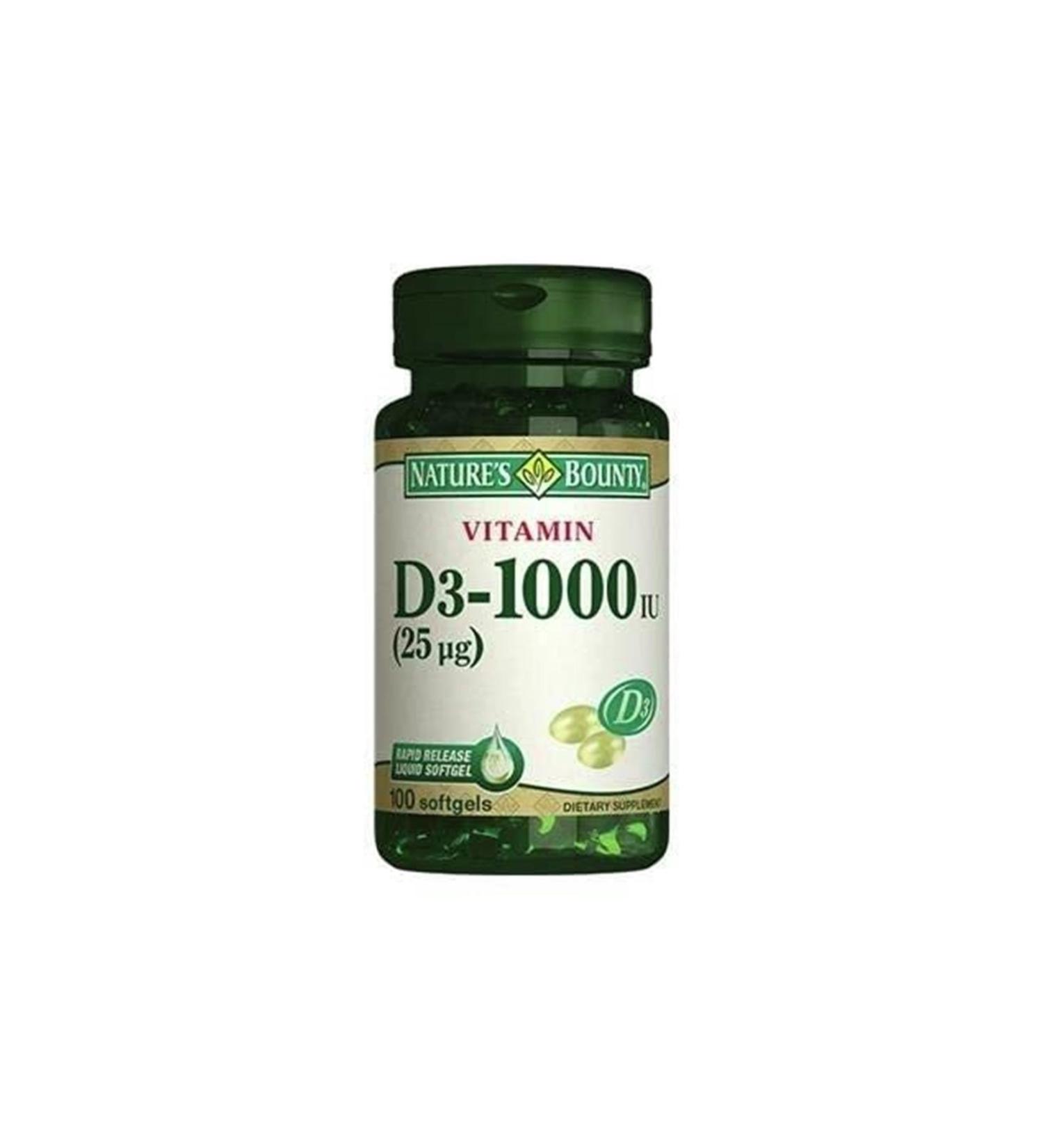 Natures Bounty Vitamin D3 1000 Iu 100 Softgel