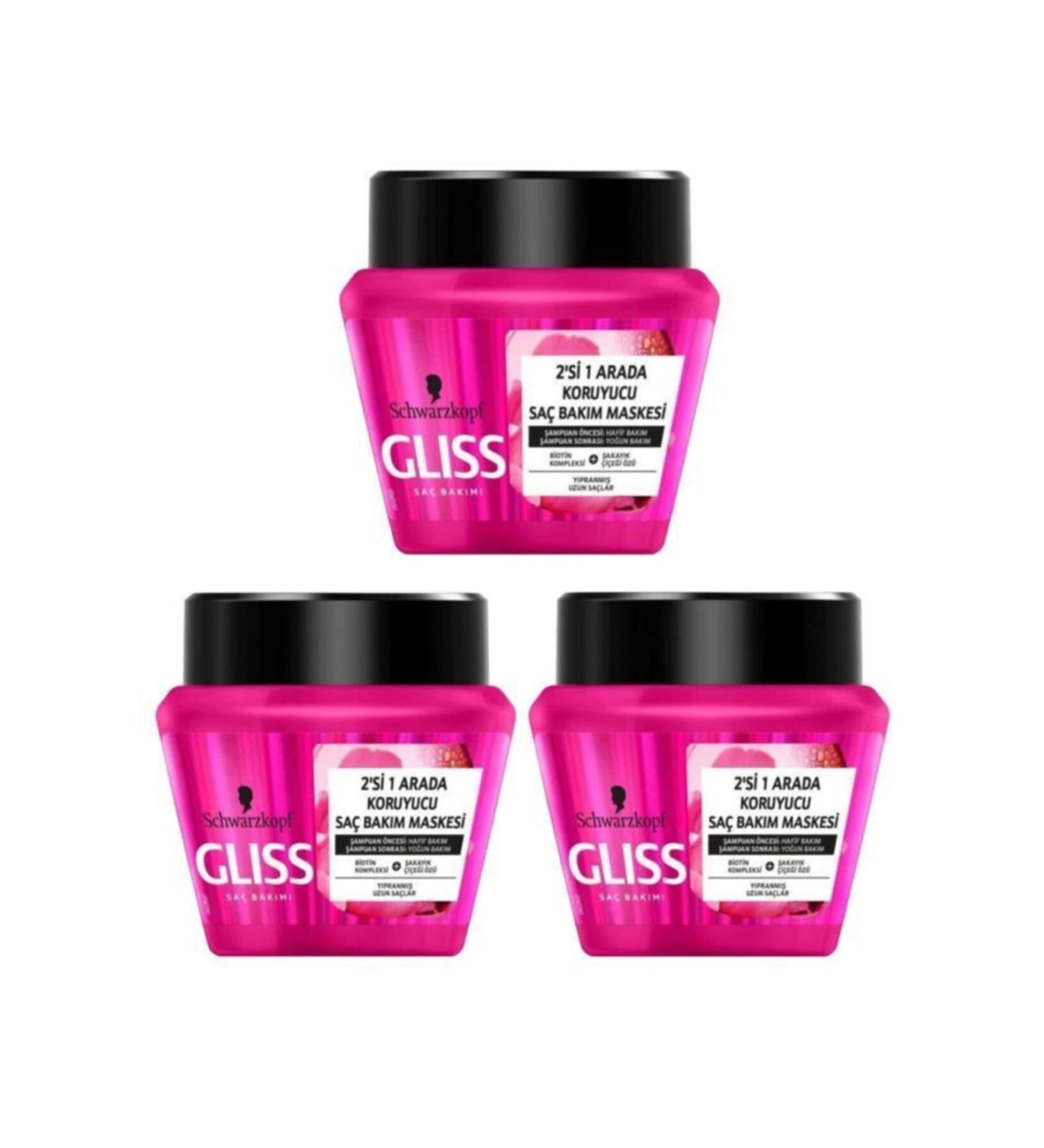 Gliss 3-pack Supreme Length Hair Mask 300 ml