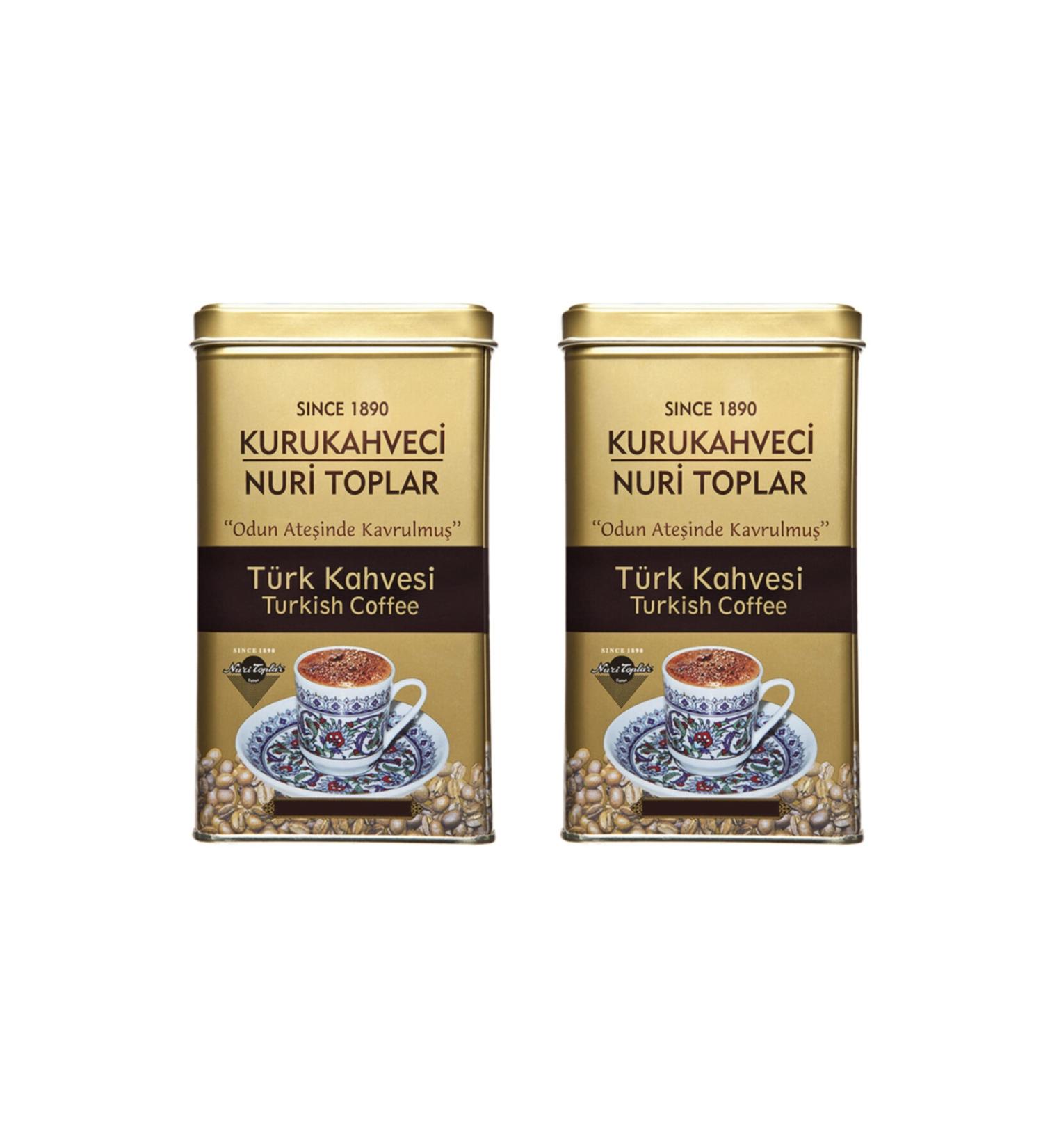 Nuri Toplar 2x300 gr Traditional Turkish Coffee in Tin Box 600 grams - Buy Online on GoSupps.com