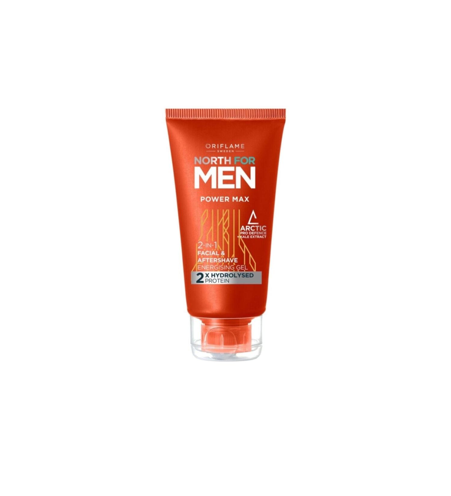 Oriflame North For Men Power Max 2 in 1 Energizing Face and After Shave Gel 50ml 38613
