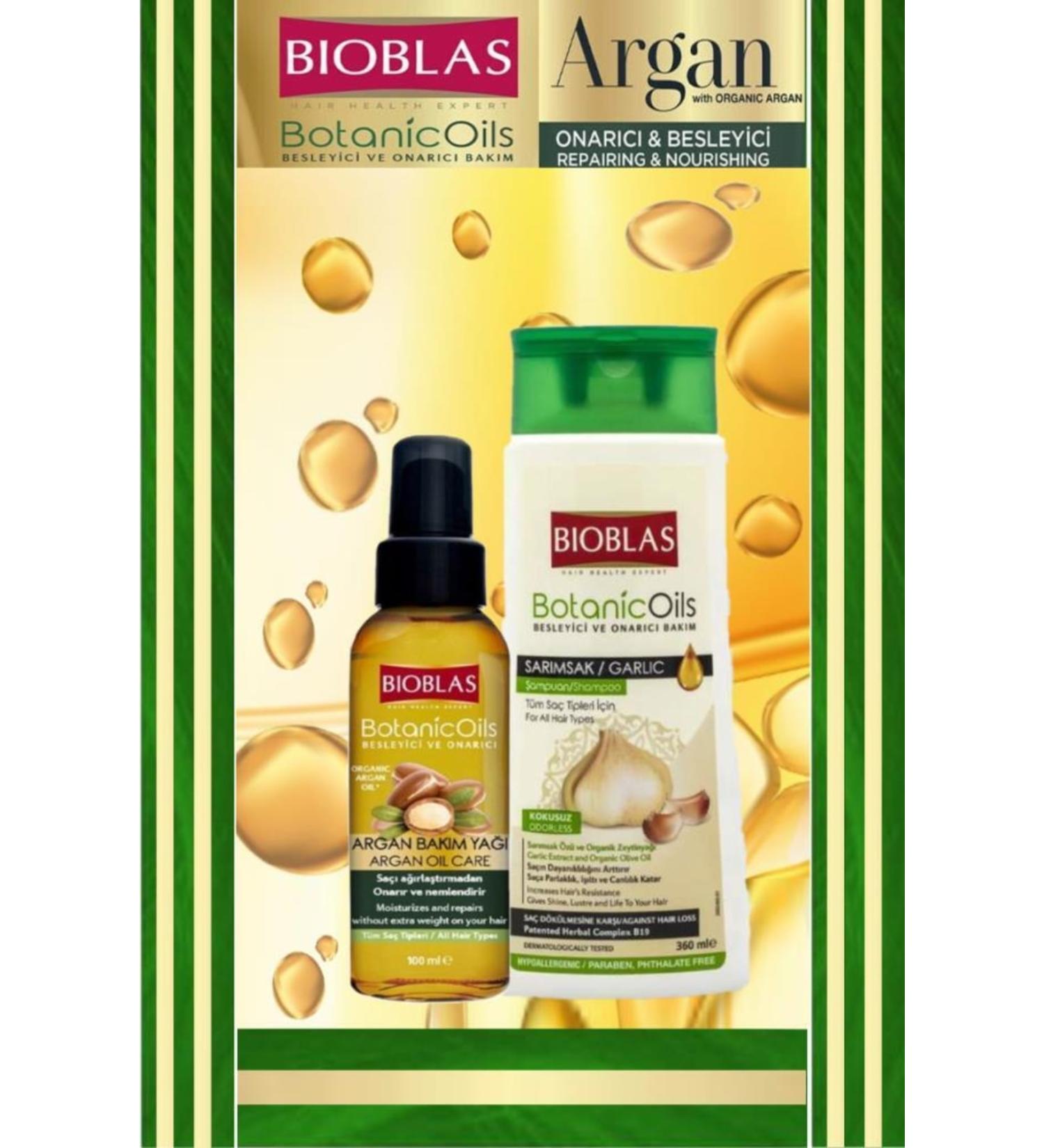 Bioblas Garlic Shampoo 360 Ml & Argan Care Oil 100 ml