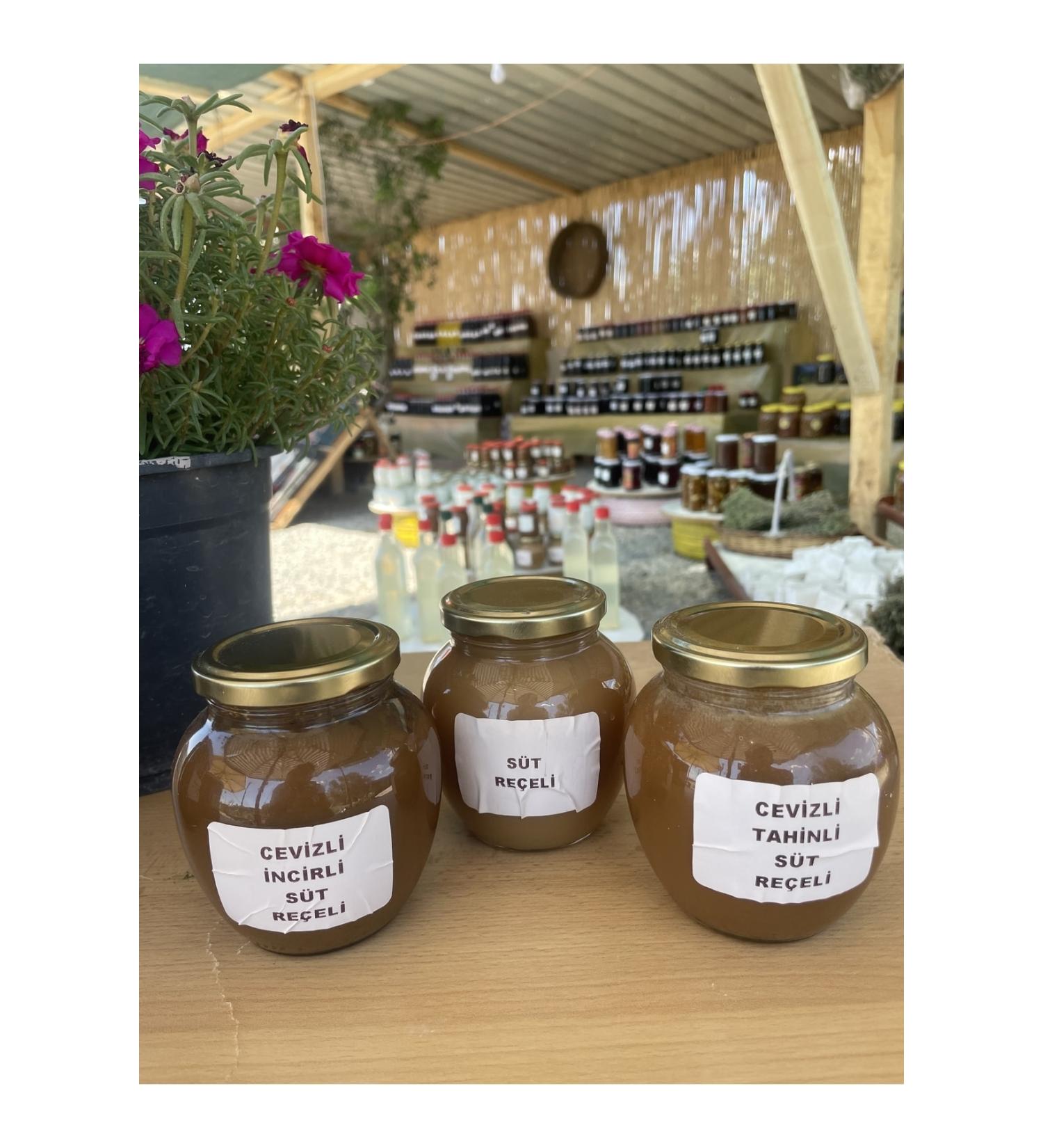 KaradagDogalProducts 1 Piece Milk Jam 1 Piece Tahini Milk Jam 1 Piece Fig Milk Jam 400g