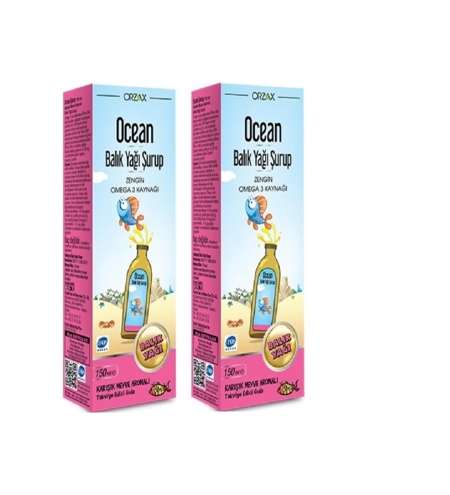 Ocean Ocean Fish Oil Syrup Mixed Fruit Flavored Syrup 150 ml 2 Boxes