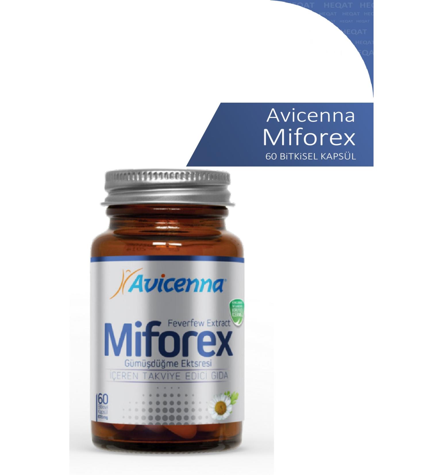 Avicenna Miforex - Food Supplement Containing Feverfew Extract - 60 Herbal Capsules - 8690088009907
