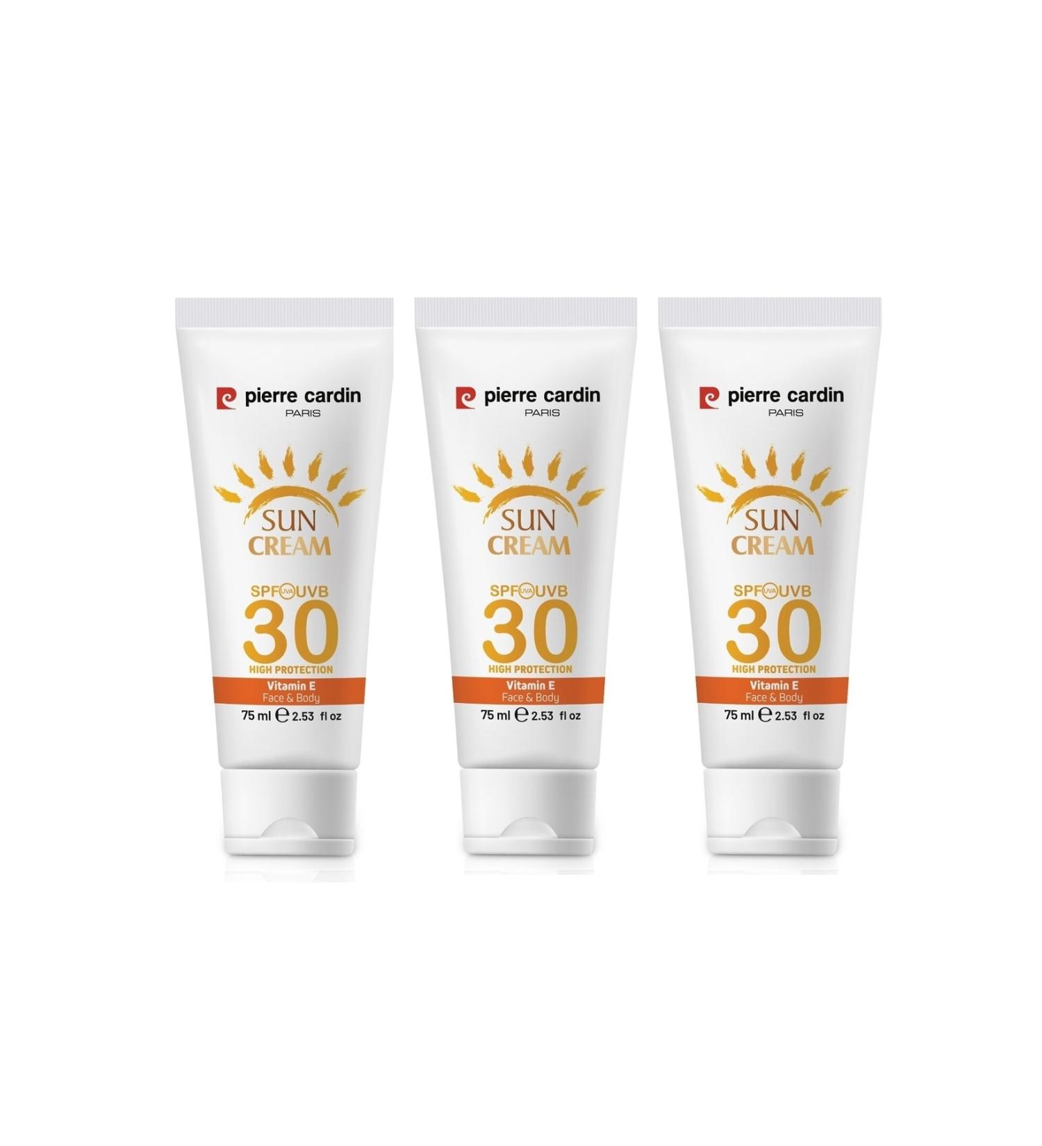Pierre Cardin Protective Sun Cream 30 Spf High Protection - 75 Ml 3 Pieces