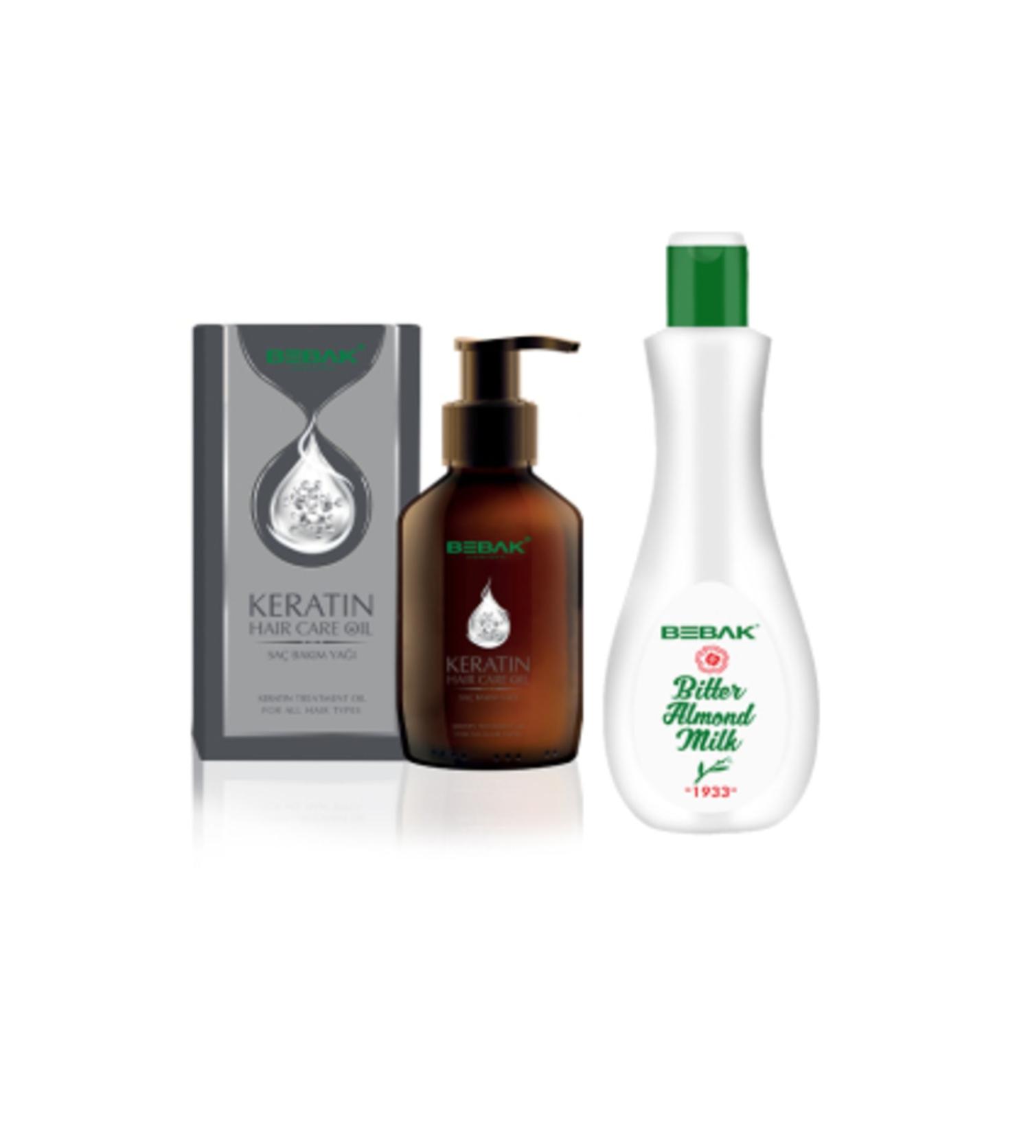 Bebak Keratin Hair Care Oil 100 Ml + Bitter Almond Milk 120 Ml Kzmprt