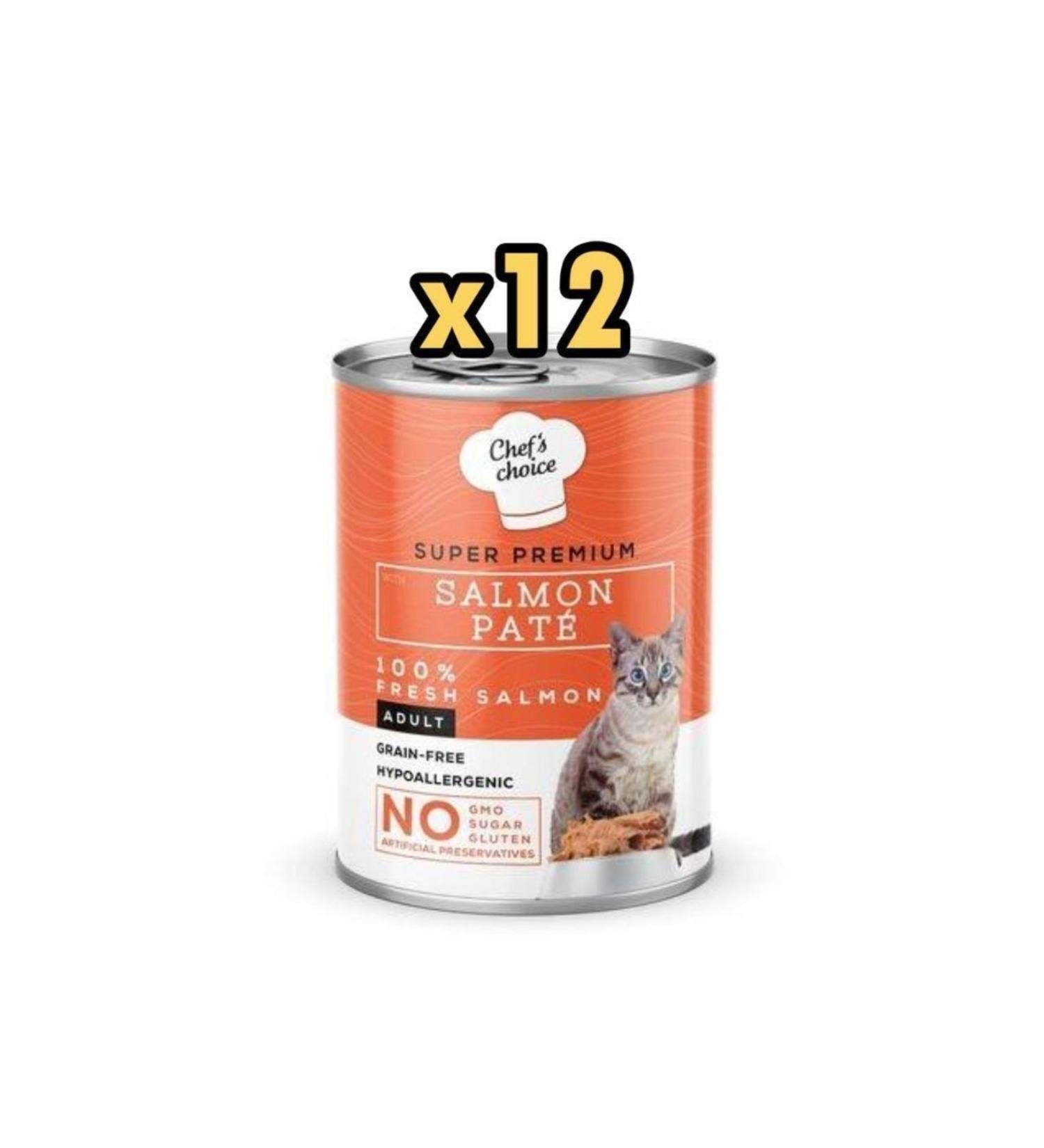 Chefs Choice Salmon Grain-Free Paste Cat Wet Food 400 gr x 12 Pieces