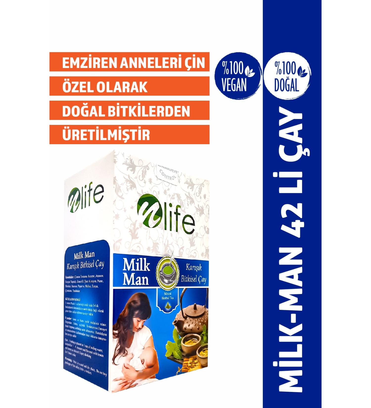 NLife Milk Man Mixed Herbal Tea 42 Filter Bags 65 Gr