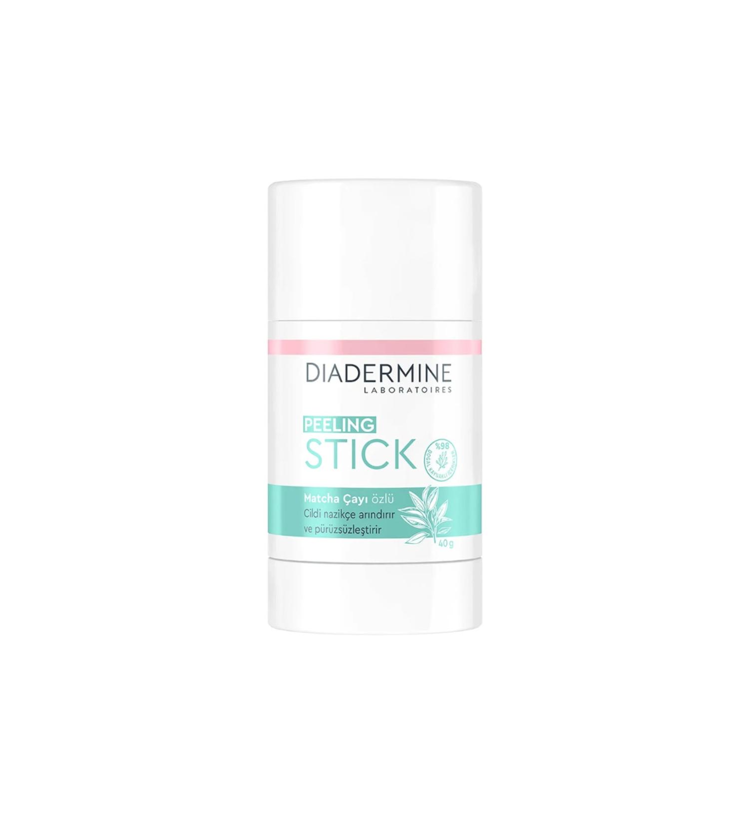 Diadermine Face Cleanser Mini Peeling Stick Matcha Tea Extract Travel Size 40 Gr