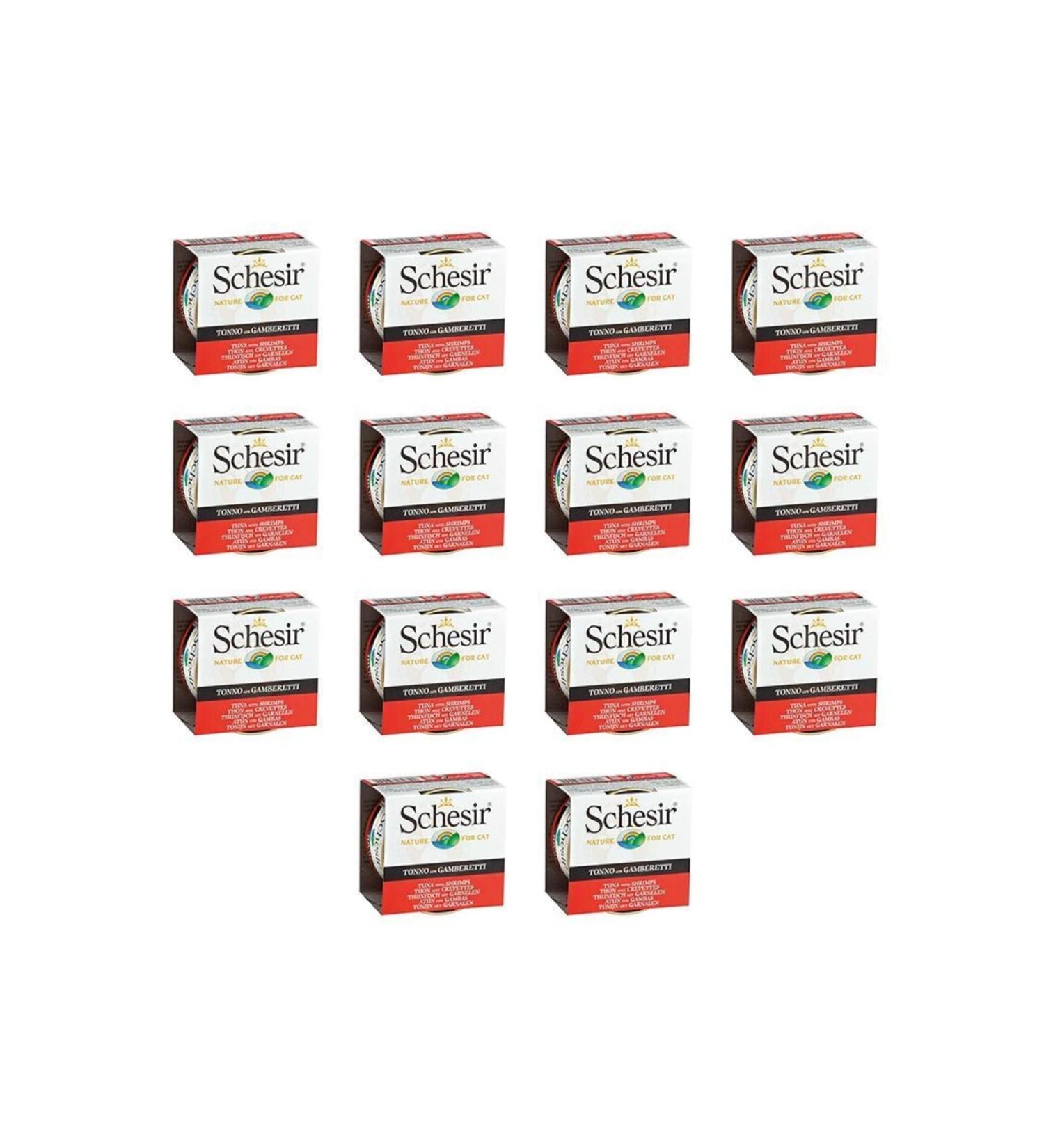 Schesir Tuna Shrimp Cat Canned Food 85 Gr 14 Pieces
