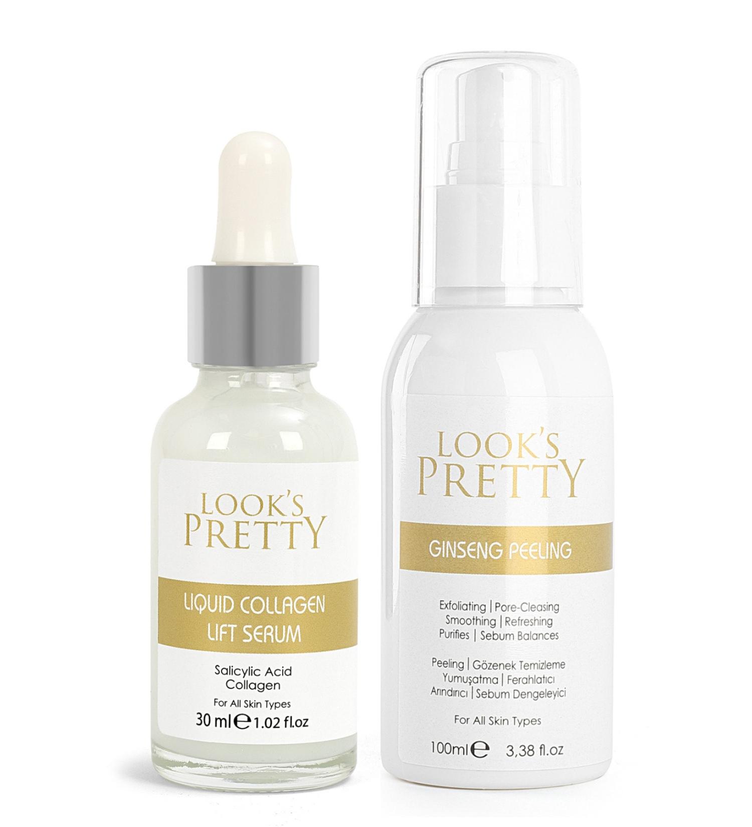 looks pretty Ginseng Essence Facial Peeling 100 Ml + Collagen Botox Serum 30ml