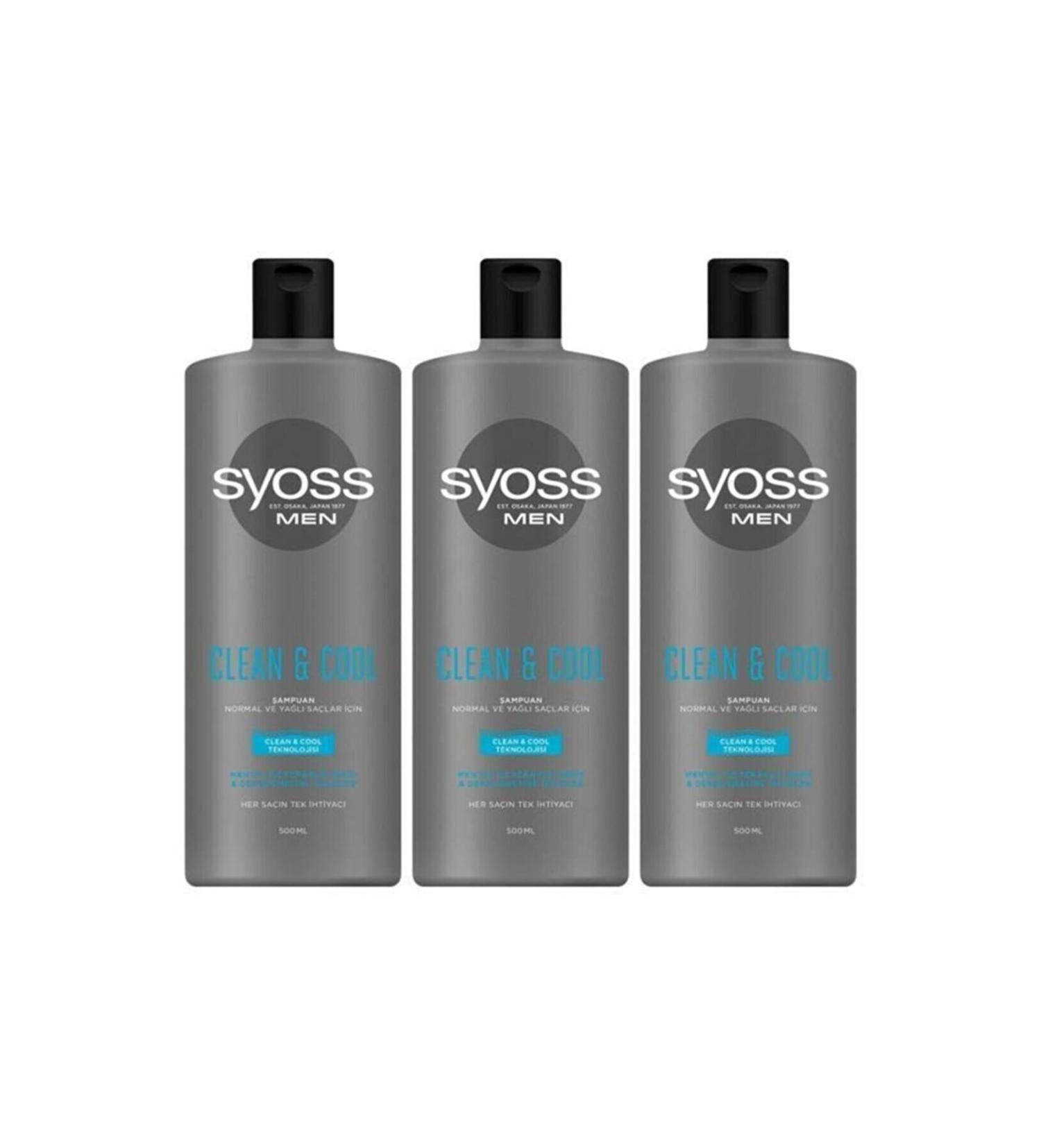 Syoss Brand: Men Clean & Cool Menthol Effective Shampoo 500 Ml 8690572797082 Category: Shampoo - Buy Online on GoSupps.com