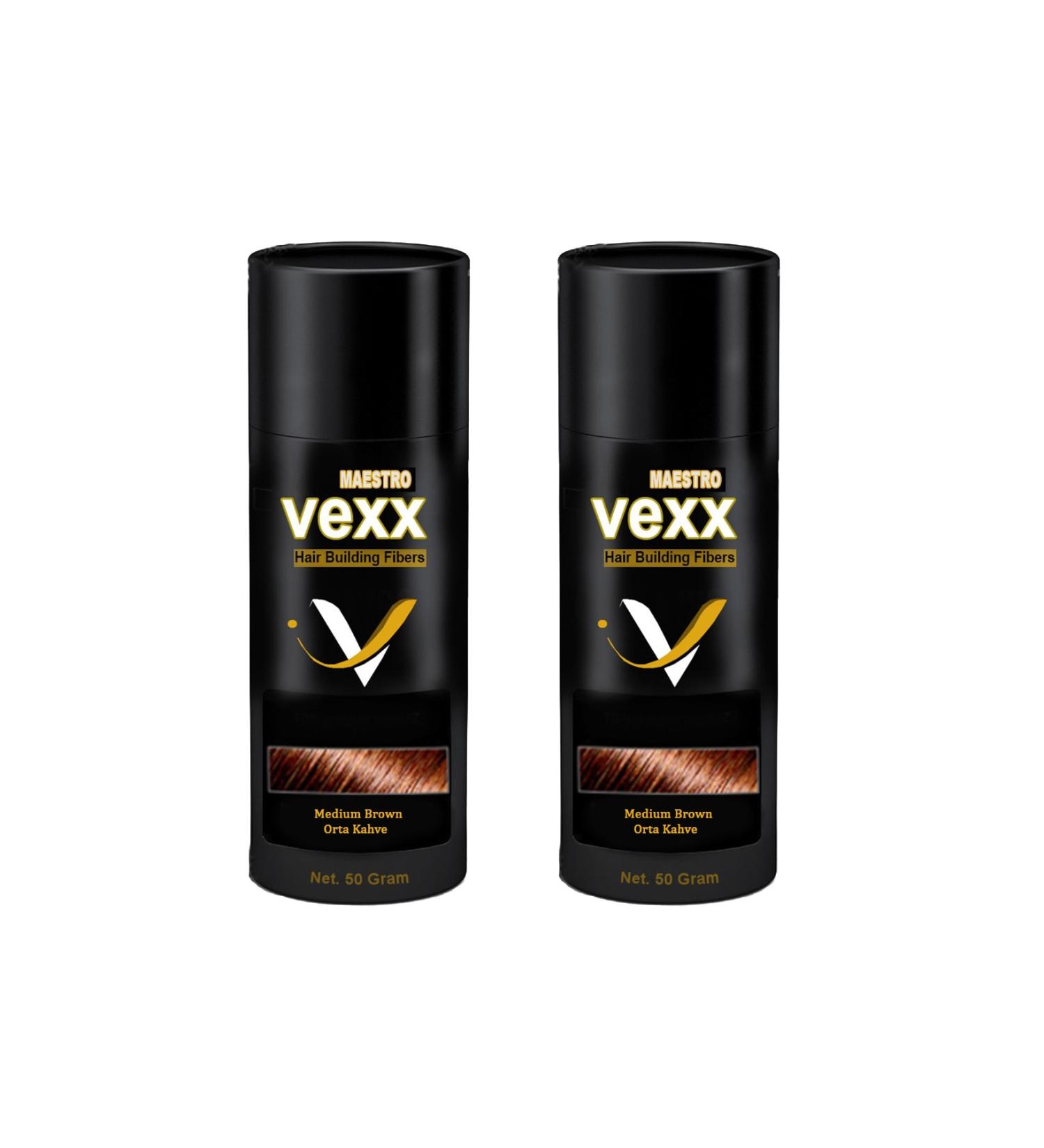 vexx maestro Vexx Hair Fiber Med Brown 2 Pieces 50 Gr. Hair Powder