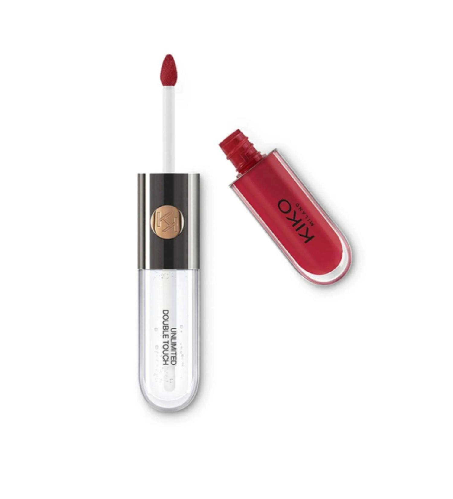 KIKO Shiny Liquid Lipstick - Unlimited Double Touch 108 Satin Currant Red 6 Ml