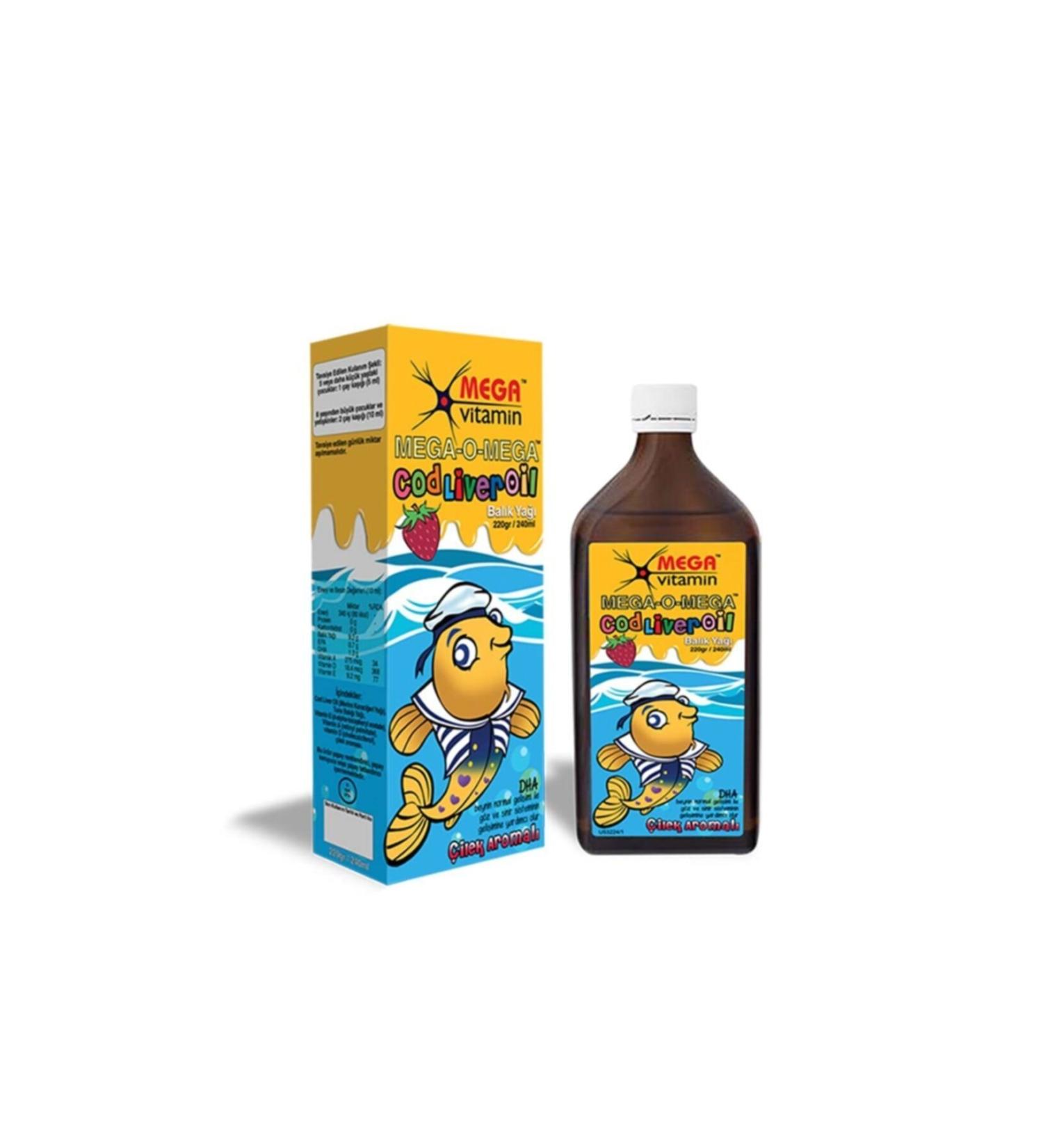 Mega Vitamin - Mega-o-mega Liquid Pure Fish Oil 240ml - Strawberry Flavor