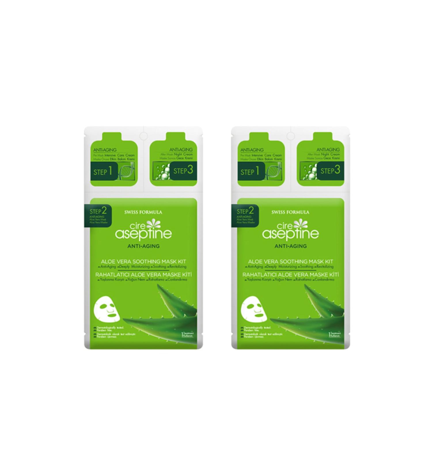 Cire Aseptine Soothing Aloe Vera Mask Kit 2 Pieces