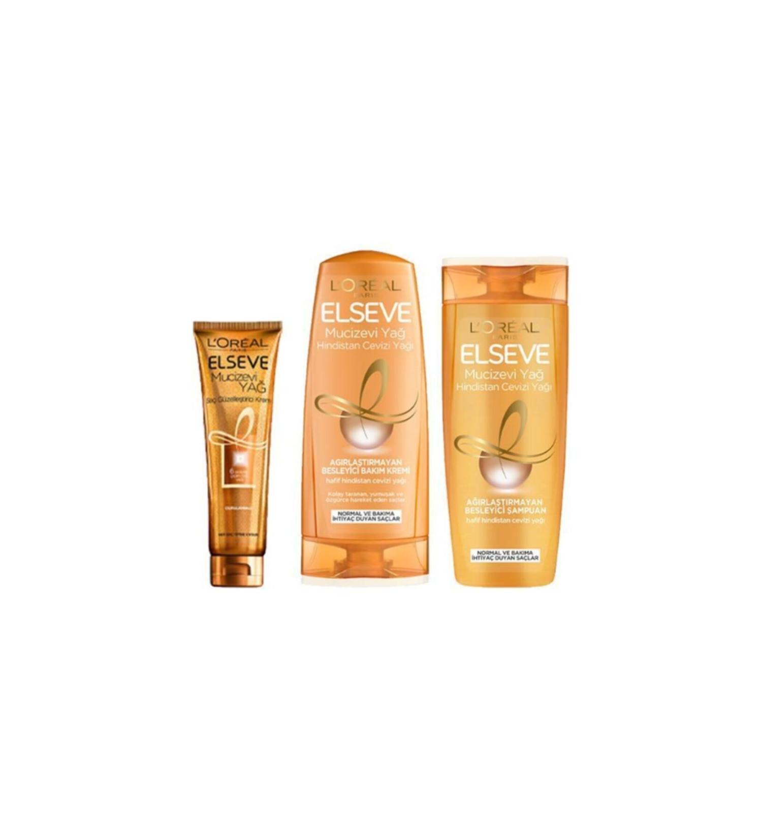 Elseve Miraculous Coconut Oil 3 Piece Set (Shampoo+Conditioner+Hair Beautifying Cream)