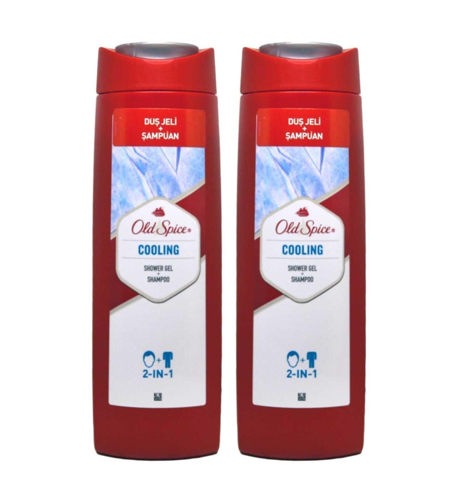 Old Spice Shower Gel and Shampoo Cooling 2 in 1 400 ml X 2 Pcs