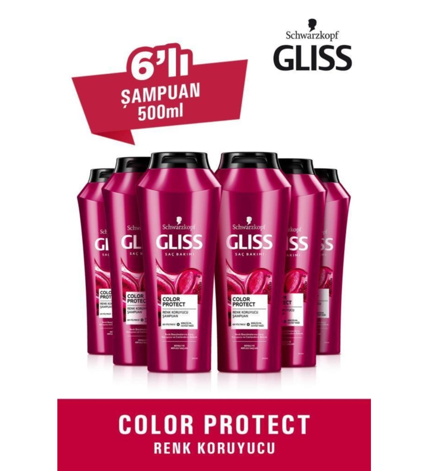 Gliss Color Protect Color Protecting and Revitalizing Shampoo 500 ML 6-Pack