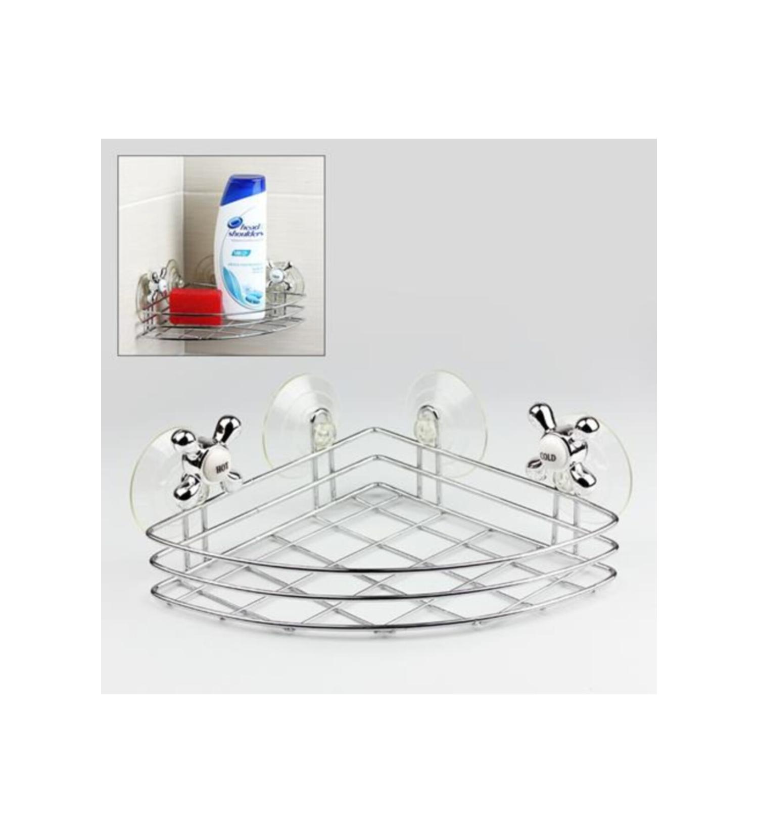 Sharp Store Metal Corner Bathroom Shower Shelf with Suction Cup
