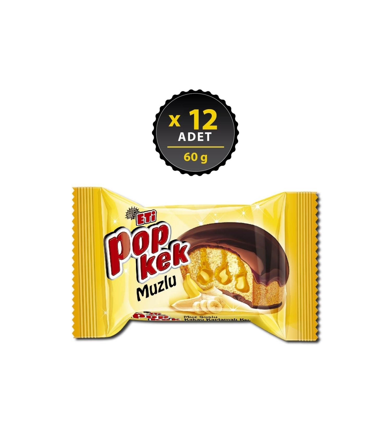 Eti Popkek Banana Cake 60 g x 12 Pieces