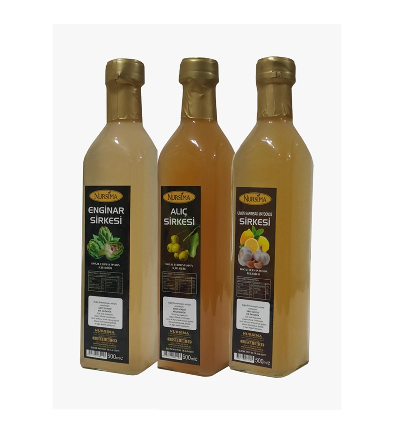 Nursima Artichoke Vinegar 500 ml Hawthorn Vinegar 500 ml Glass Package