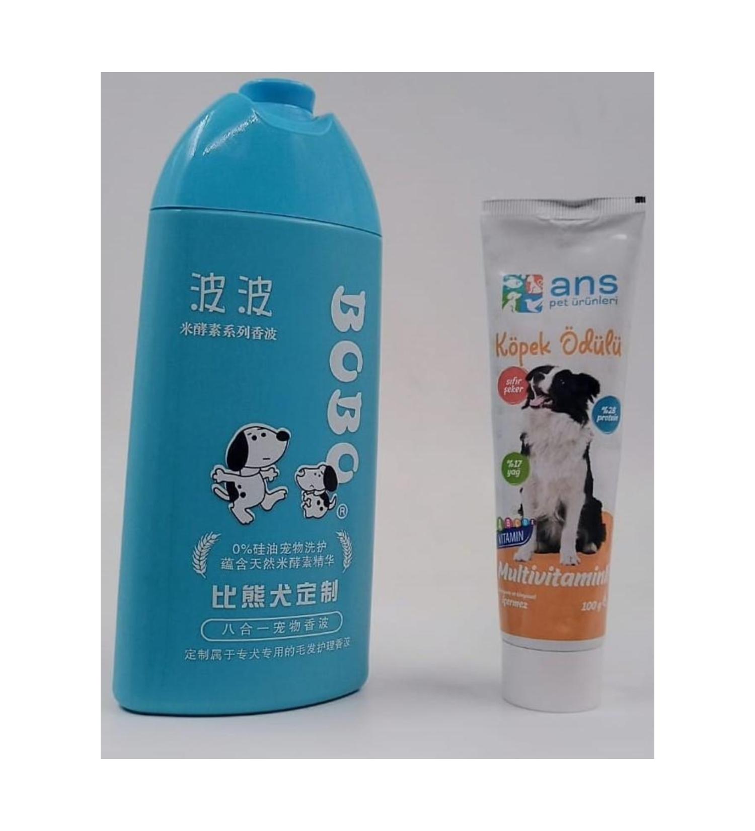 Bobo Shampoo for Curly Haired Dogs 400 Ml + Ans Multivitamin for Dogs 100 Gr