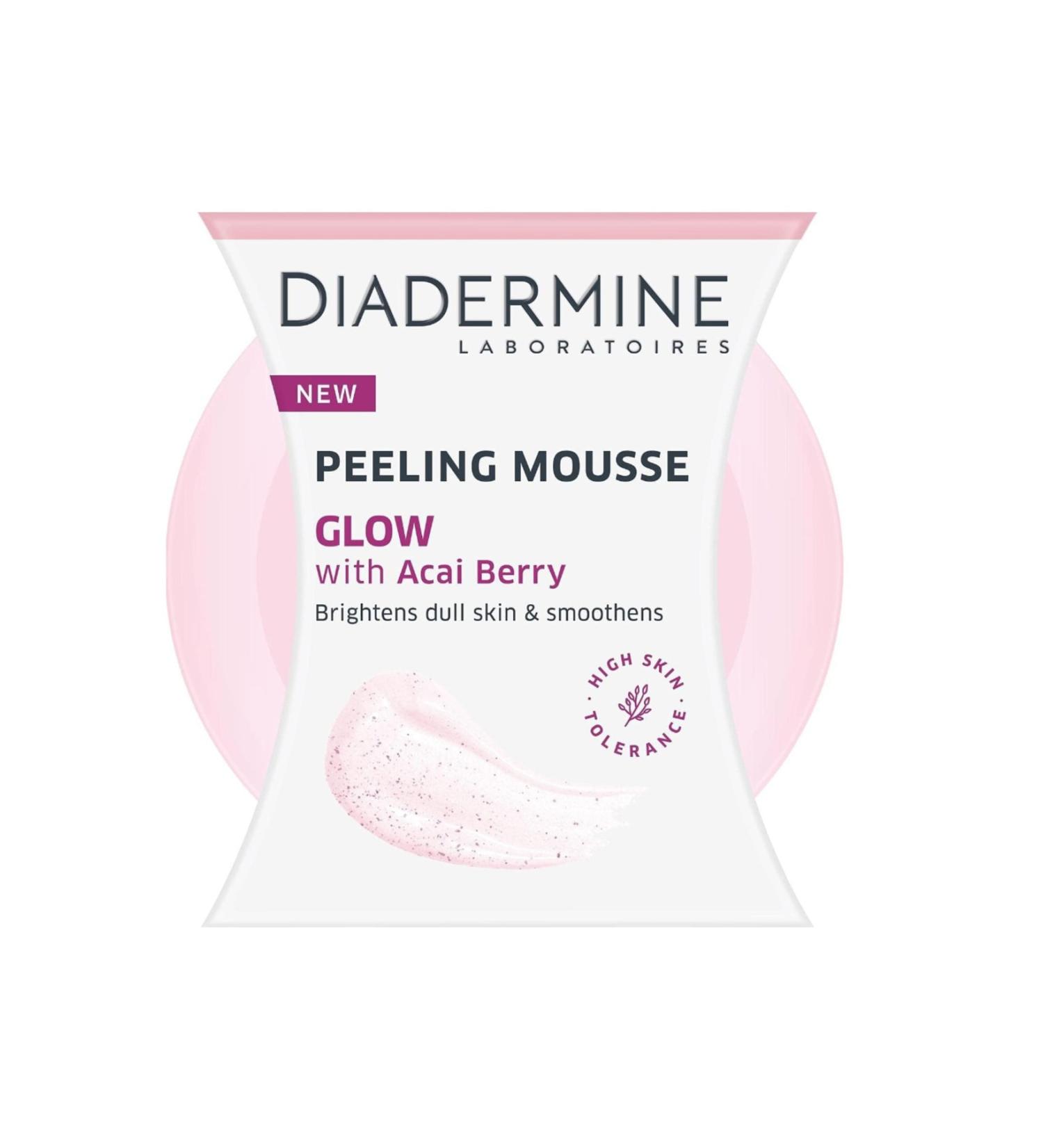 Diadermine Glow Acai Grape Brightening Balancing Natural Peeling Mousse 75 Ml