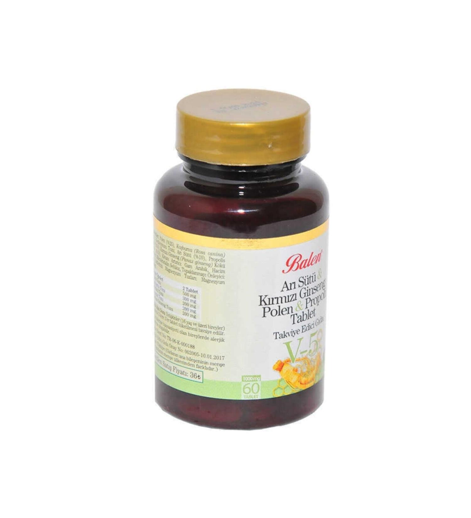 Balen Royal Jelly & Red Ginseng & Pollen & Propolis 60 Tablets