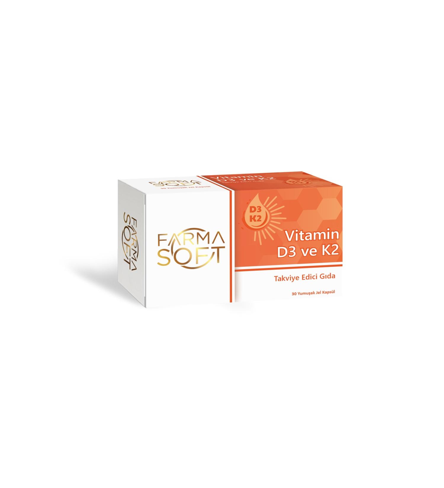 Farmasoft Vitamin D3 and Vitamin K2 Containing Supplementary Food