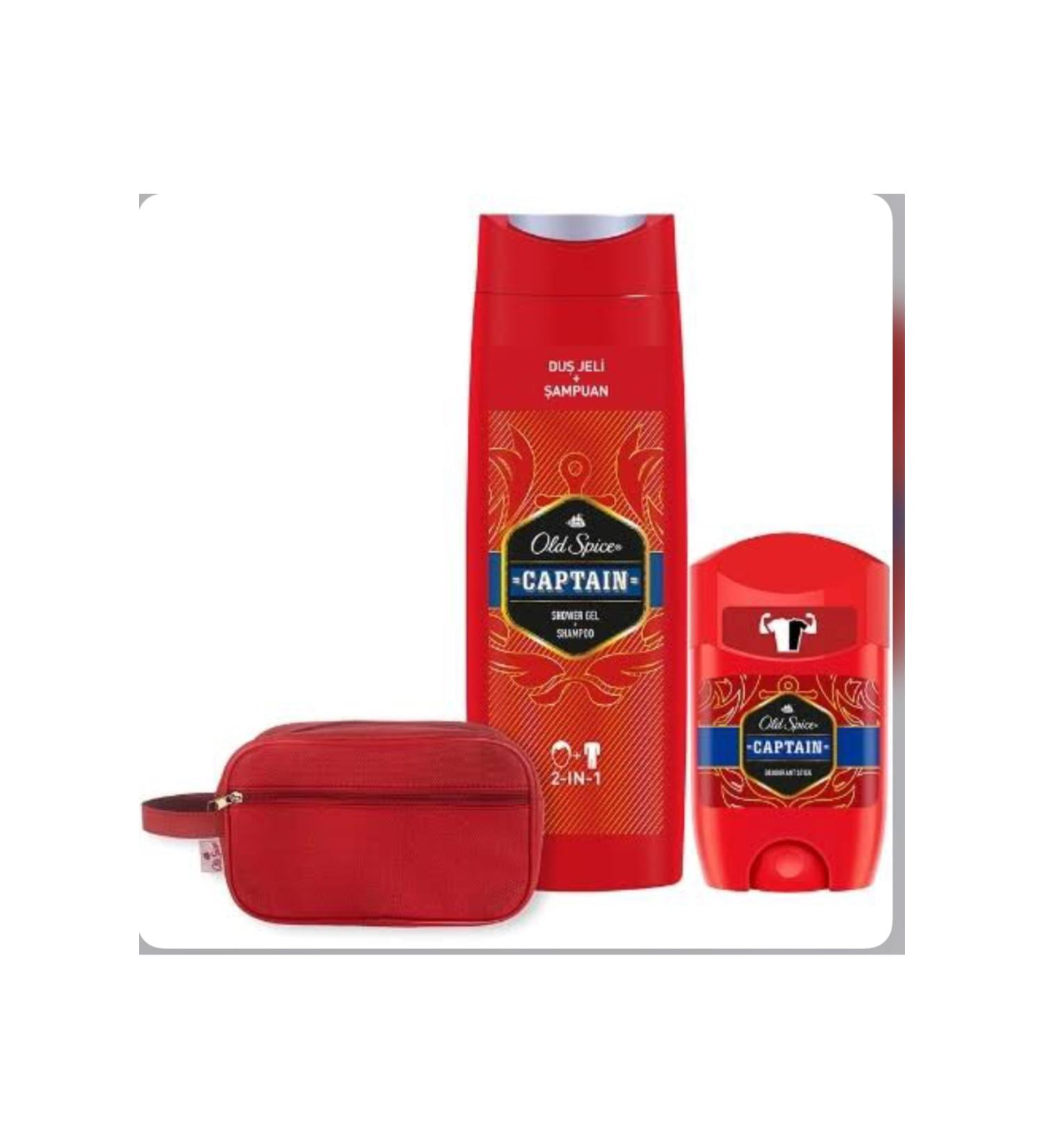 Old Spice Captain Shower Gel + Shampoo and Deodorant Stick
