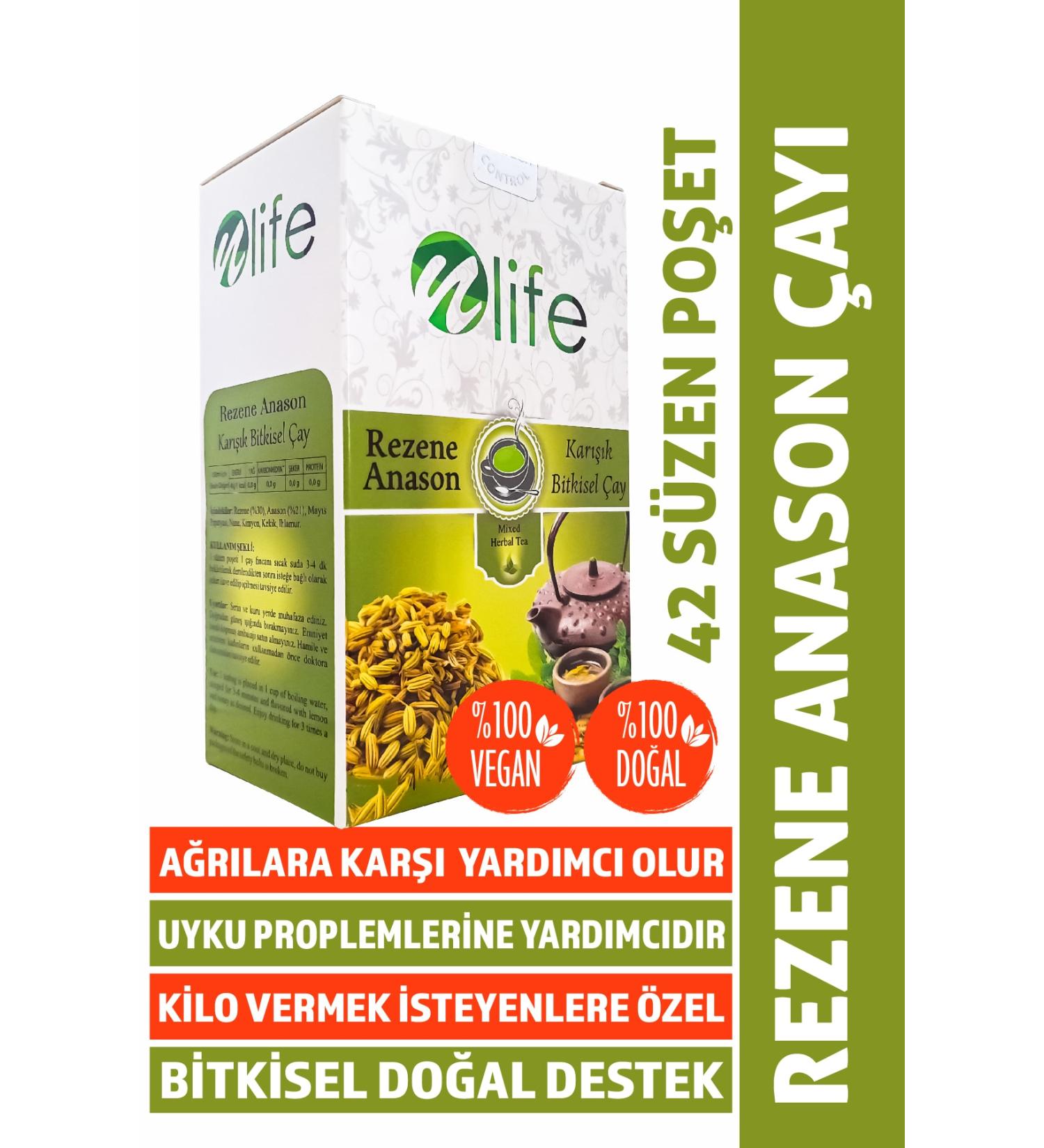 NLife Fennel Anise Mixed Herbal Tea 42 Filter Bags 65 Gr