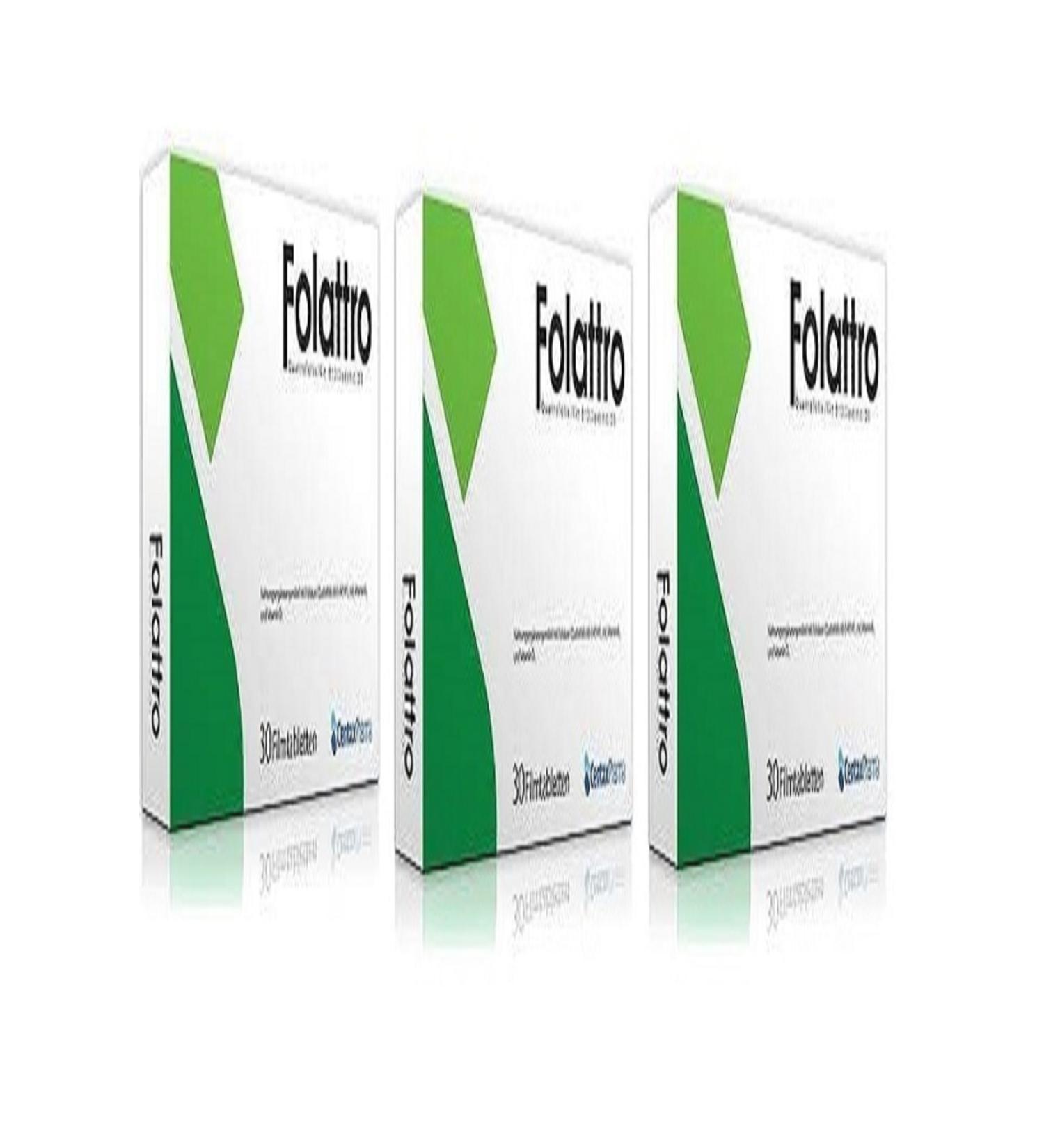 Promotil Folattro Folic Acid Food Supplement 30 Tablets 3 Pieces