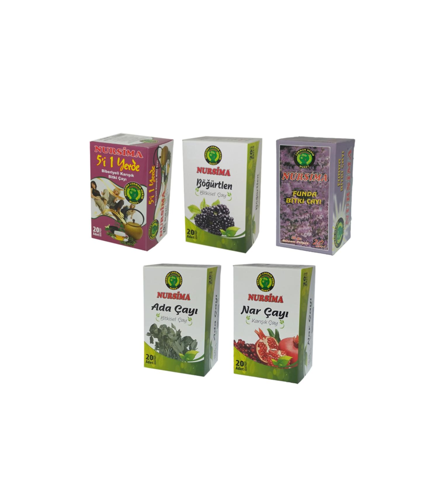Nursima Blackberry Tea Herbal Tea Set 5 Pieces X 20 Pieces