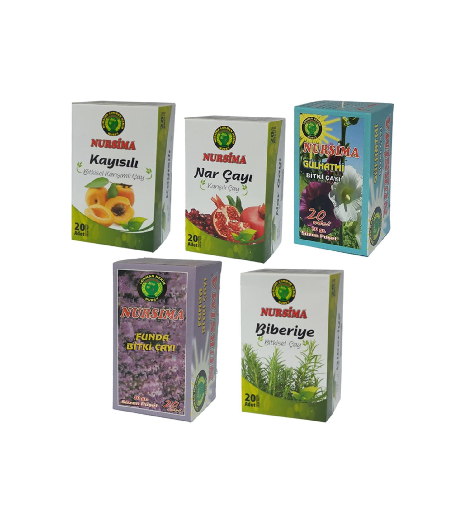 Nursima Hollyhock Tea Herbal Tea Set 5 Pieces X 20 Pieces