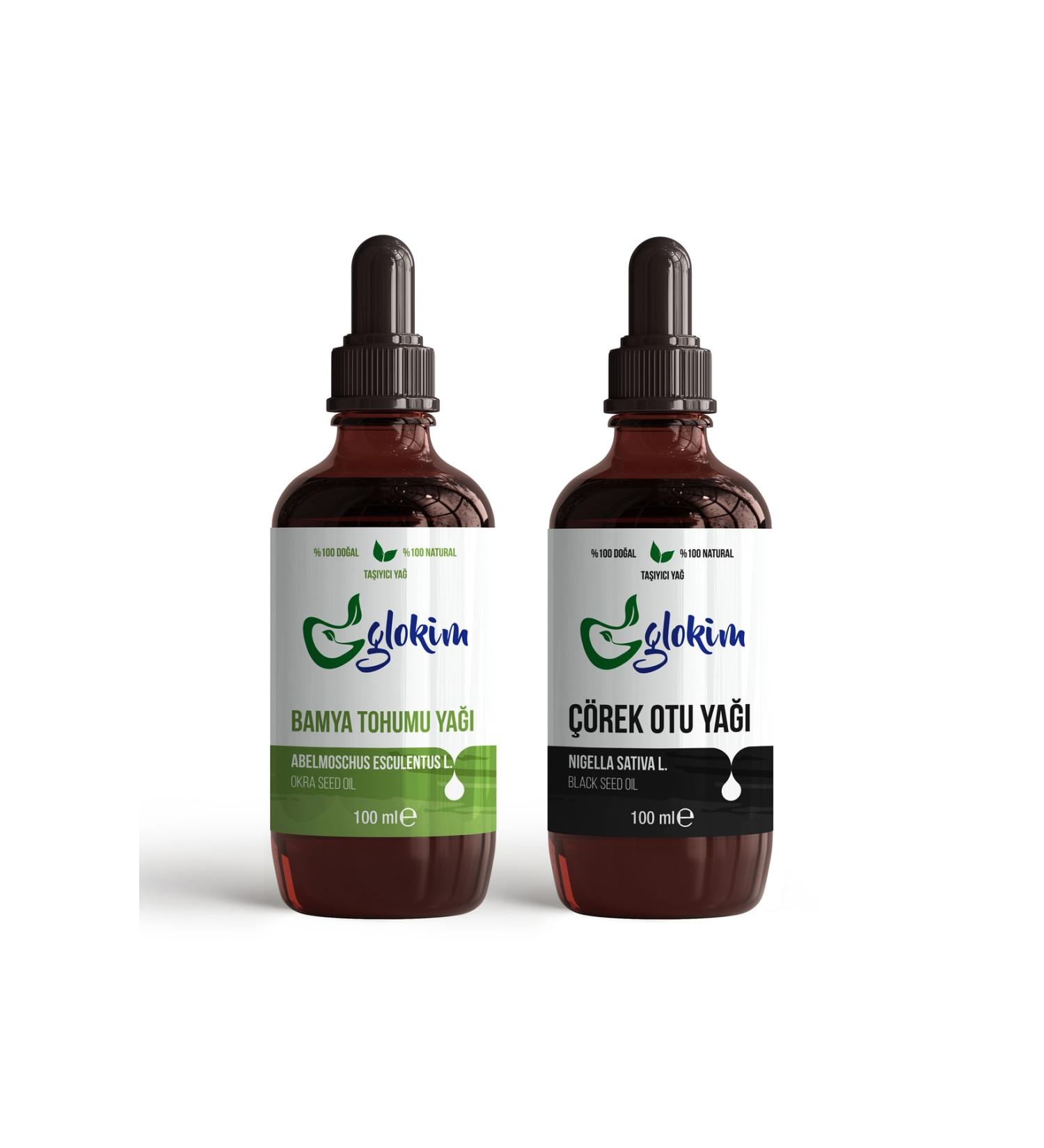 GLOKIM Okra Seed Oil 100 ml Black Cumin Oil 100 ml