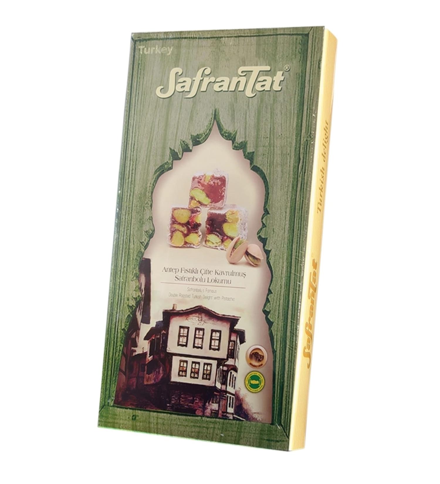 SAFRANTAT Double Roasted Turkish Delight with Pistachios 480 Gr Double Roasted Pistachios
