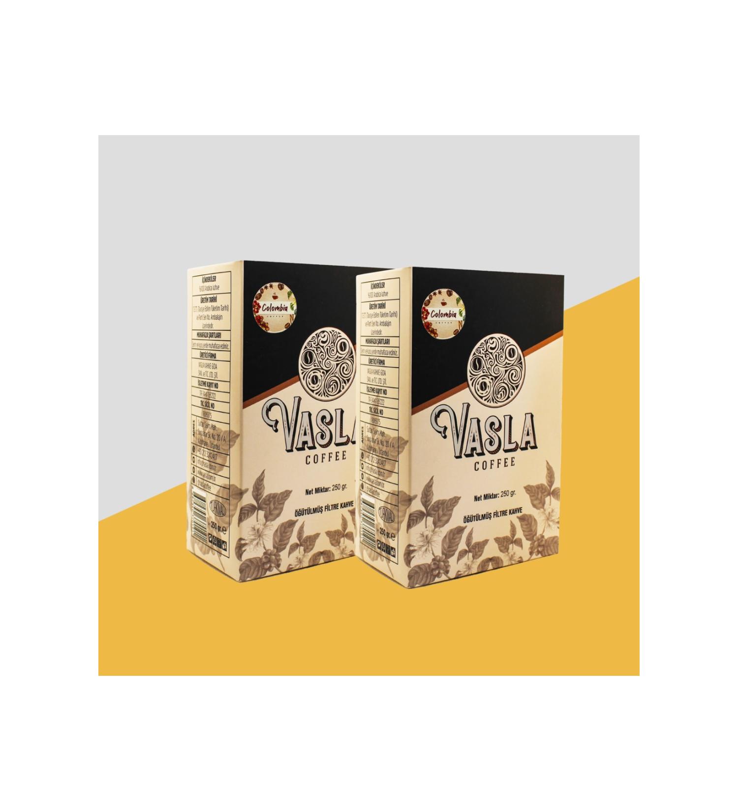 VASLA COFFEE 2x250gr Colombia Ground Filter Coffee