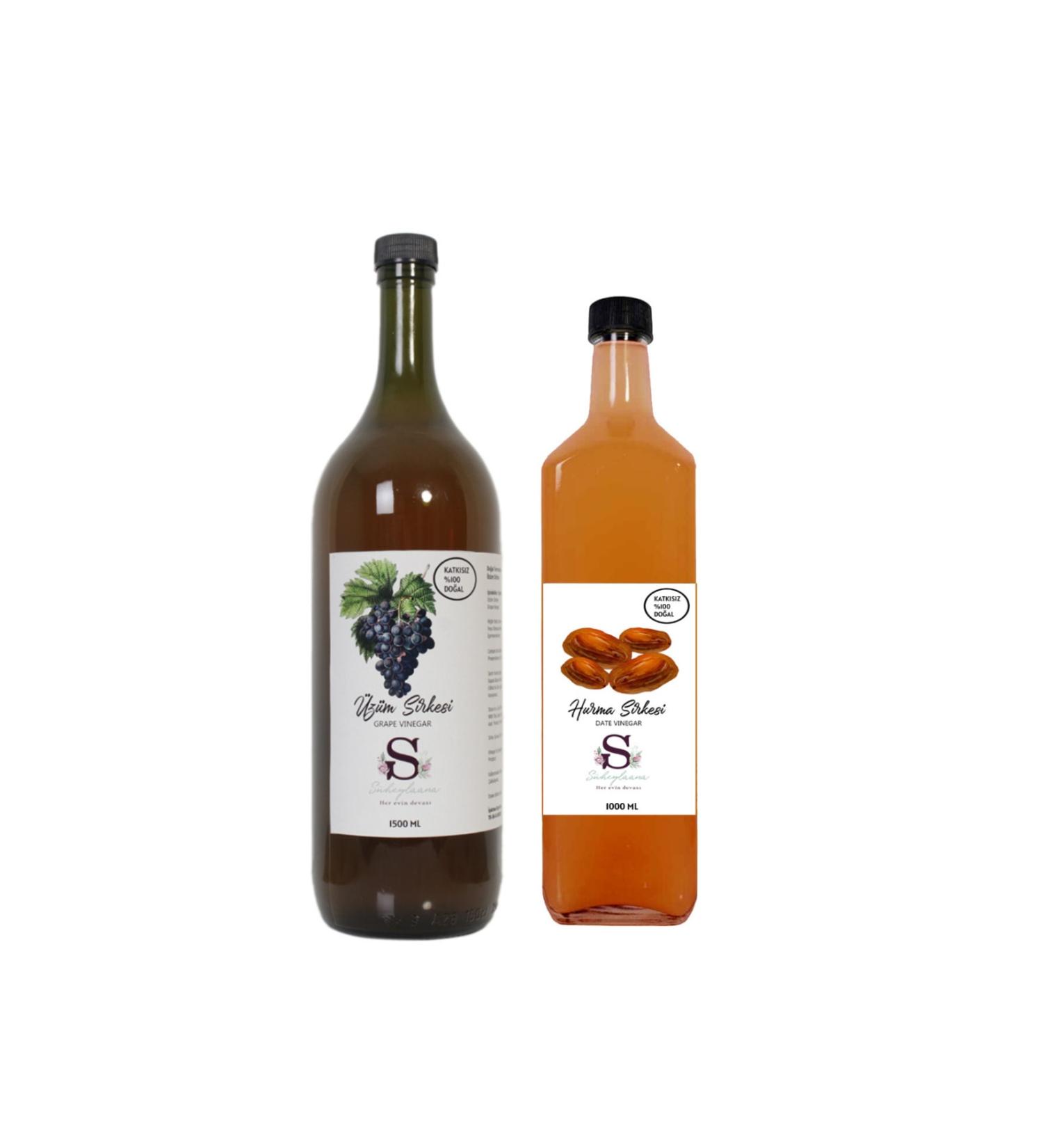 Suheylaana Natural Grape Vinegar 1500 Ml And Natural Date Vinegar 1000 Ml