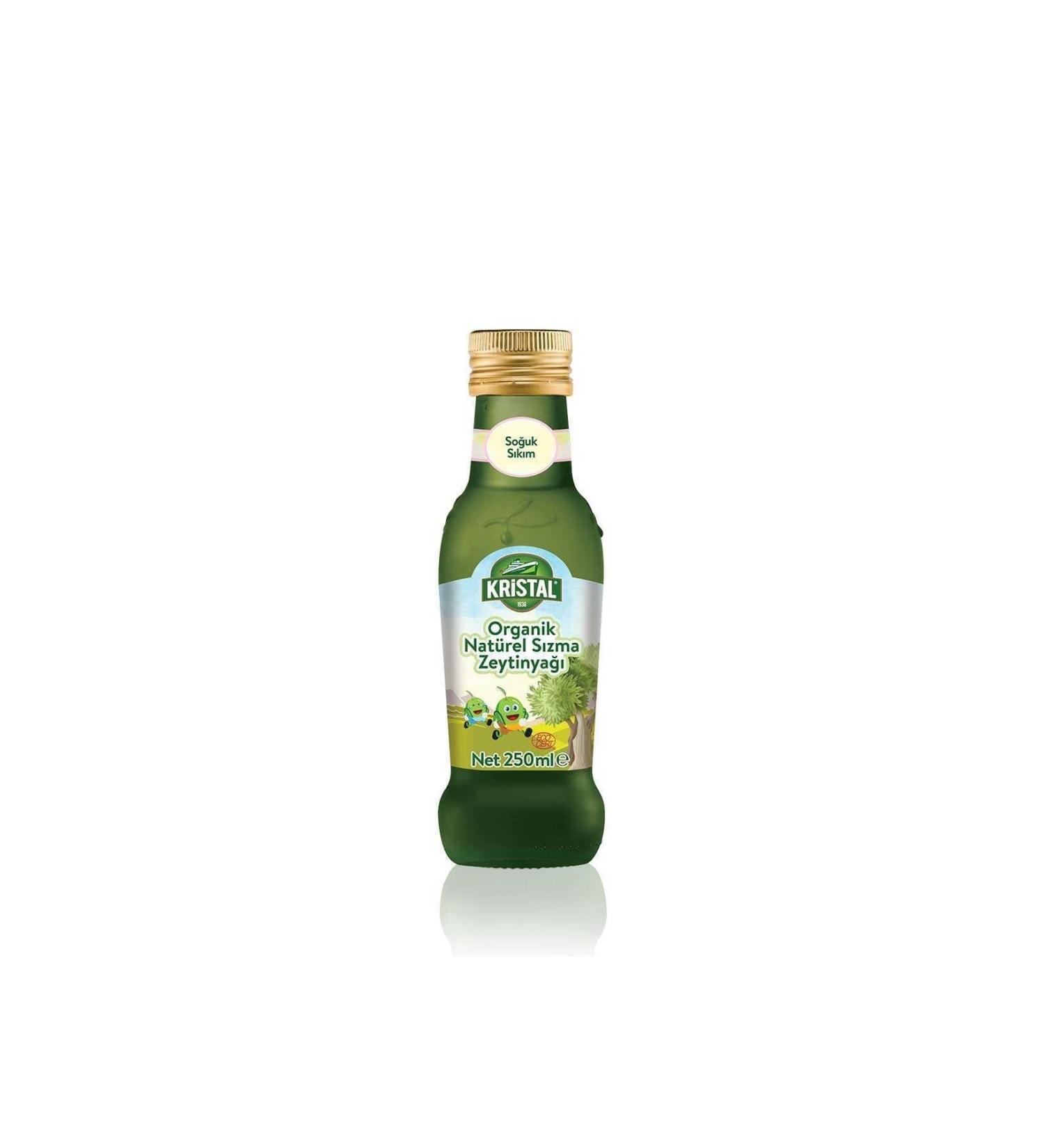 Crystal Organic Extra Virgin Olive Oil 250 ml Glass Bottle