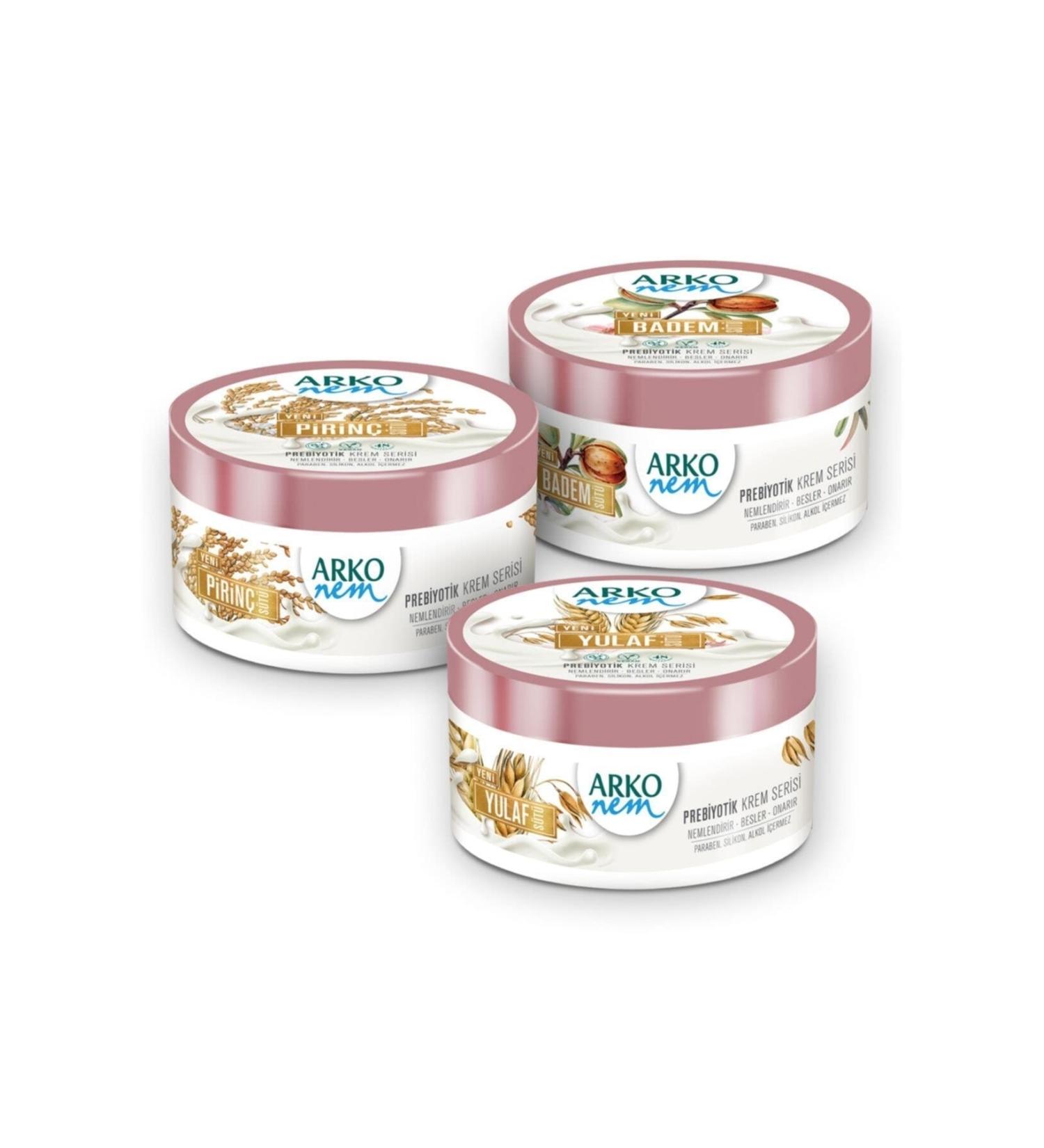 Arko Nem Prebiotic Cream Series Almond & Rice & Oat Milk 250 ml