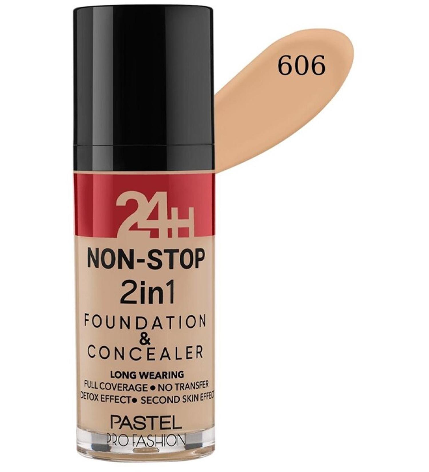 Pastel Brand: 24h Non-stop 2 In 1 Foundation And Concealer 606 Warm Category: Foundation
