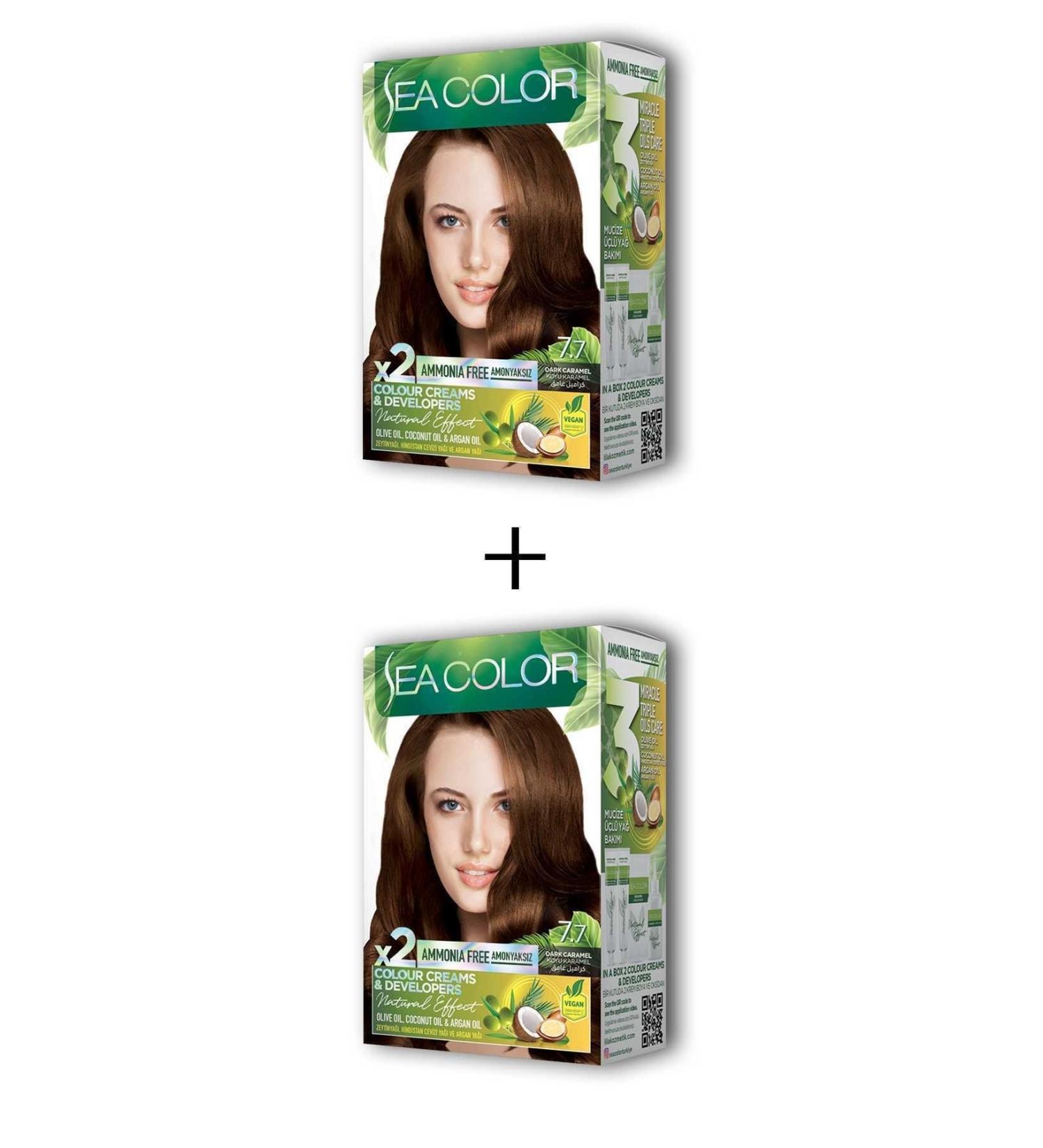 2x2 Tube Cream Hair Dye Set Dark Caramel No:7.7