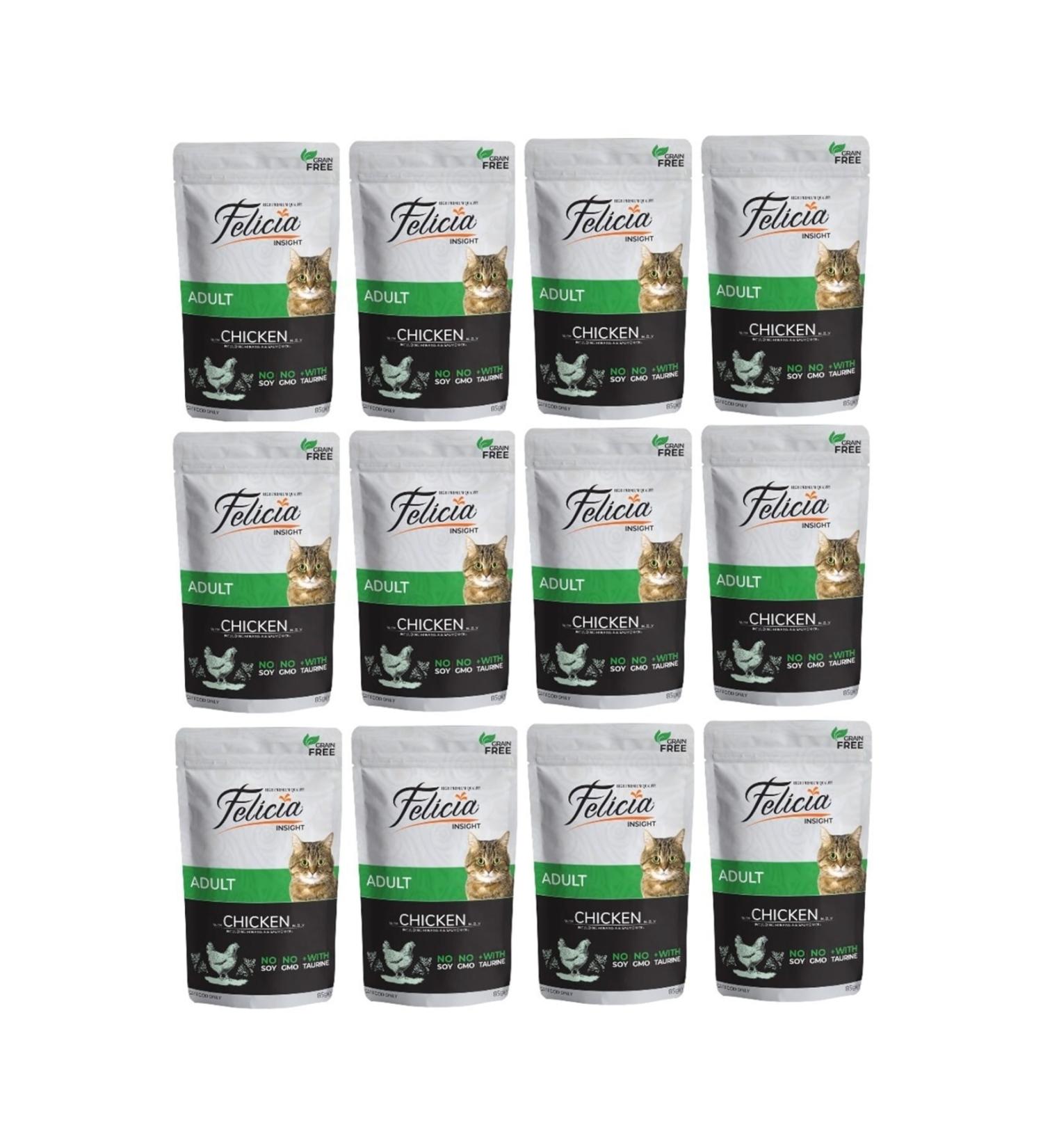 Felicia Grain-Free Adult Chicken Wet Cat Food 85 Gr X 12 Pieces